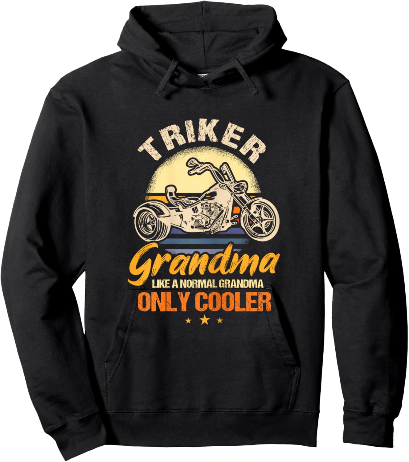 Funny Triker Grandma Motorcycle Trike Design Women Hoodie - Hoodie | Black