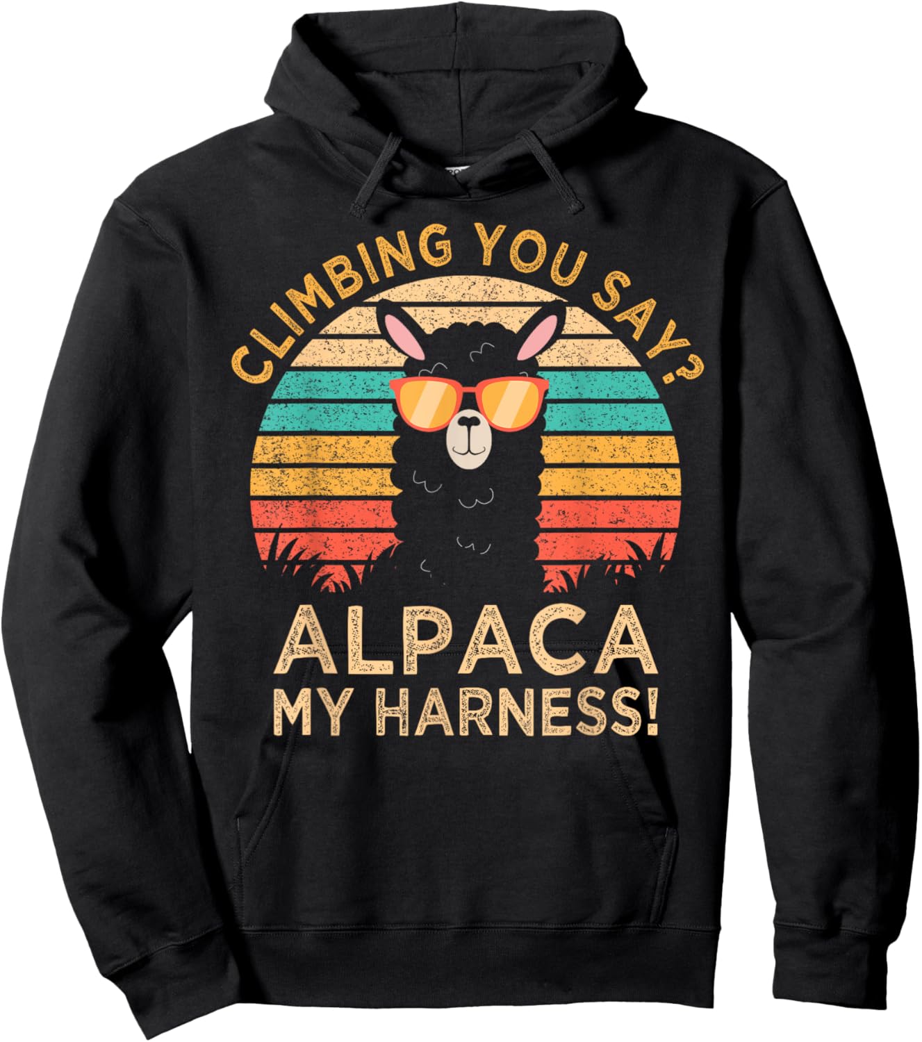 Climbing You Say? Alpaca My Harness Funny Rock Climber Hoodie - Hoodie | Black