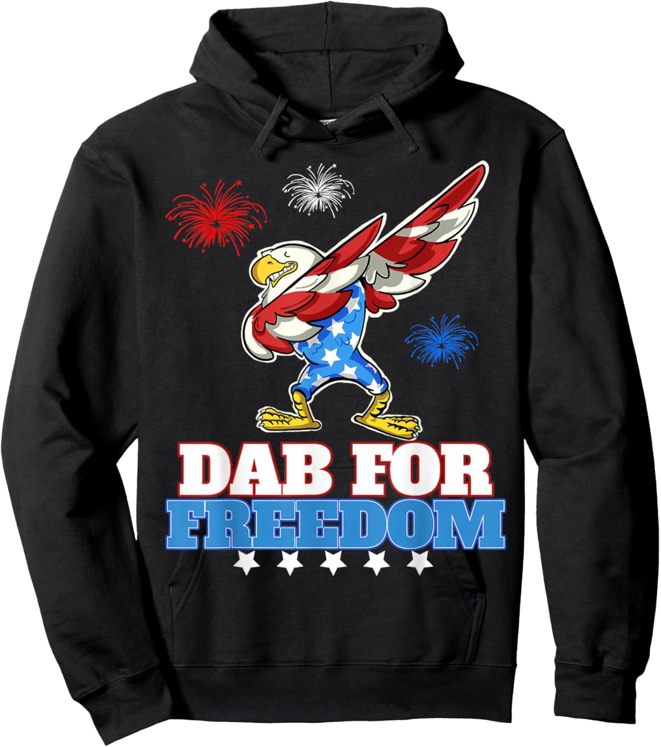 Dab for Freedom funny USA Patriotic Dabbing Eagle Hoodie - Hoodie | Black
