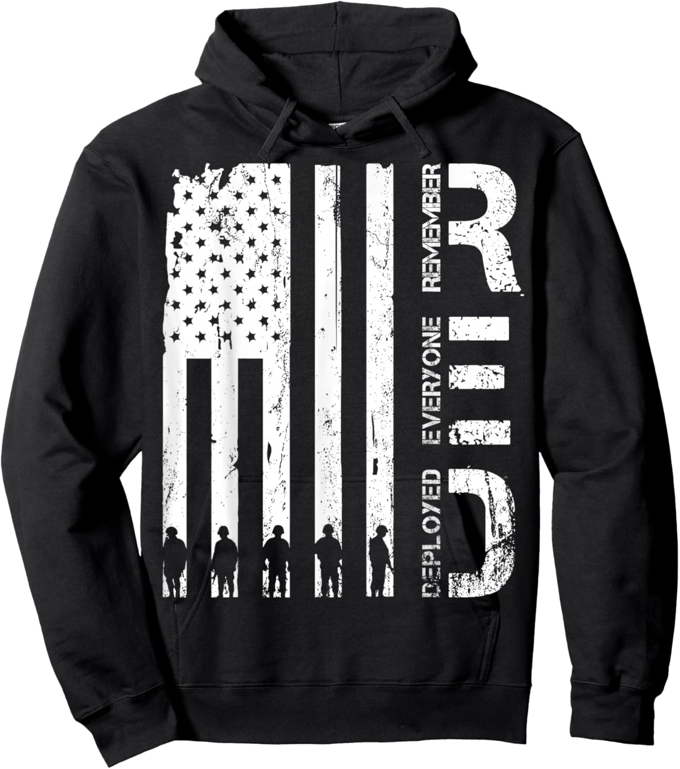 Red Remember Everyone Deployed Military Friday Wear Veterans Hoodie - Hoodie | Black