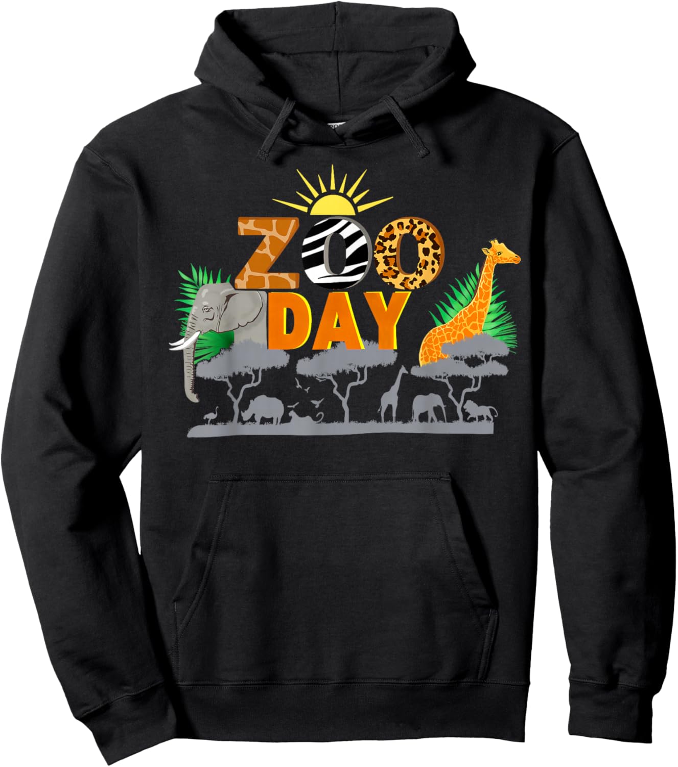 Fun Zoo day cute animals school field trip safari Hoodie - Hoodie | Black