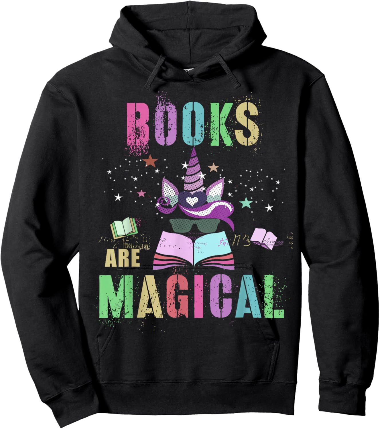 Funny BOOKS ARE MAGICAL I'm Unicorn School Library Squad Mom Hoodie - Hoodie | Black