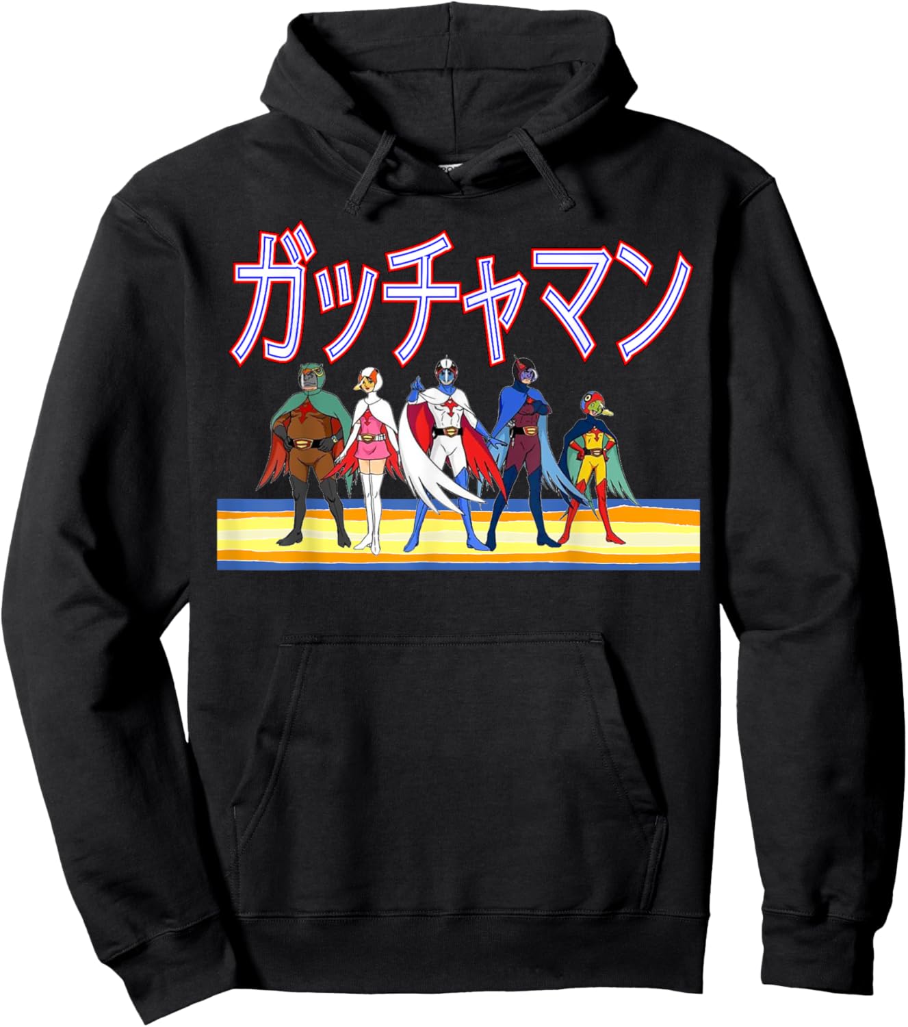 Battle of the Planets Gatchman G Force Vintage Japanese Hoodie - Hoodie | Black