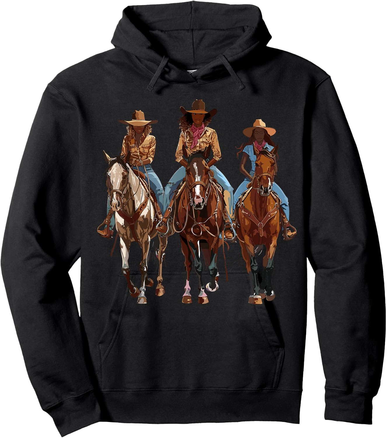 Black African American Cowgirl Western Country Texas Rodeo Hoodie - Hoodie | Black