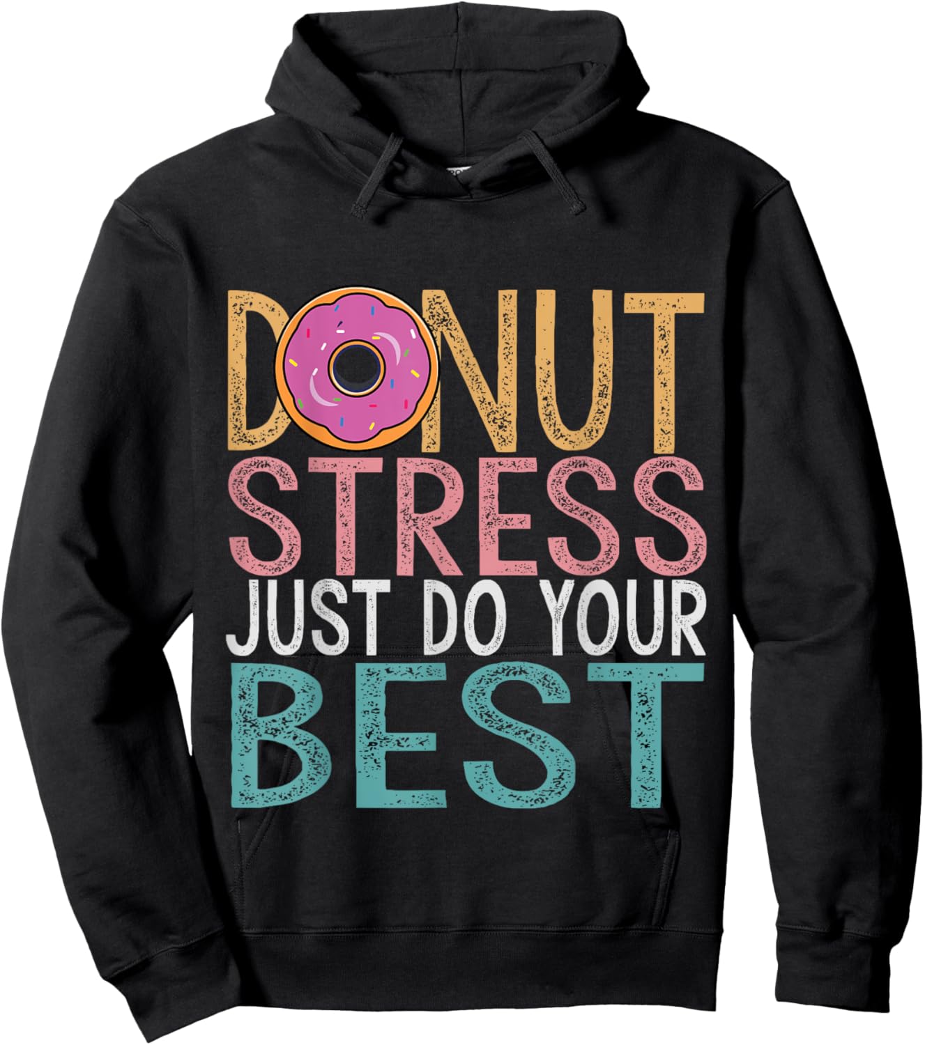 Donut Stress Just Do Your Best Testing Day Teacher Unicorn Hoodie - Hoodie | Black