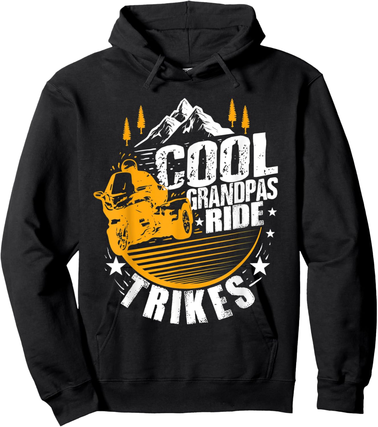 Funny Trike Rider Gift Cool Grandpas Ride Trikes Hoodie - Hoodie | Black