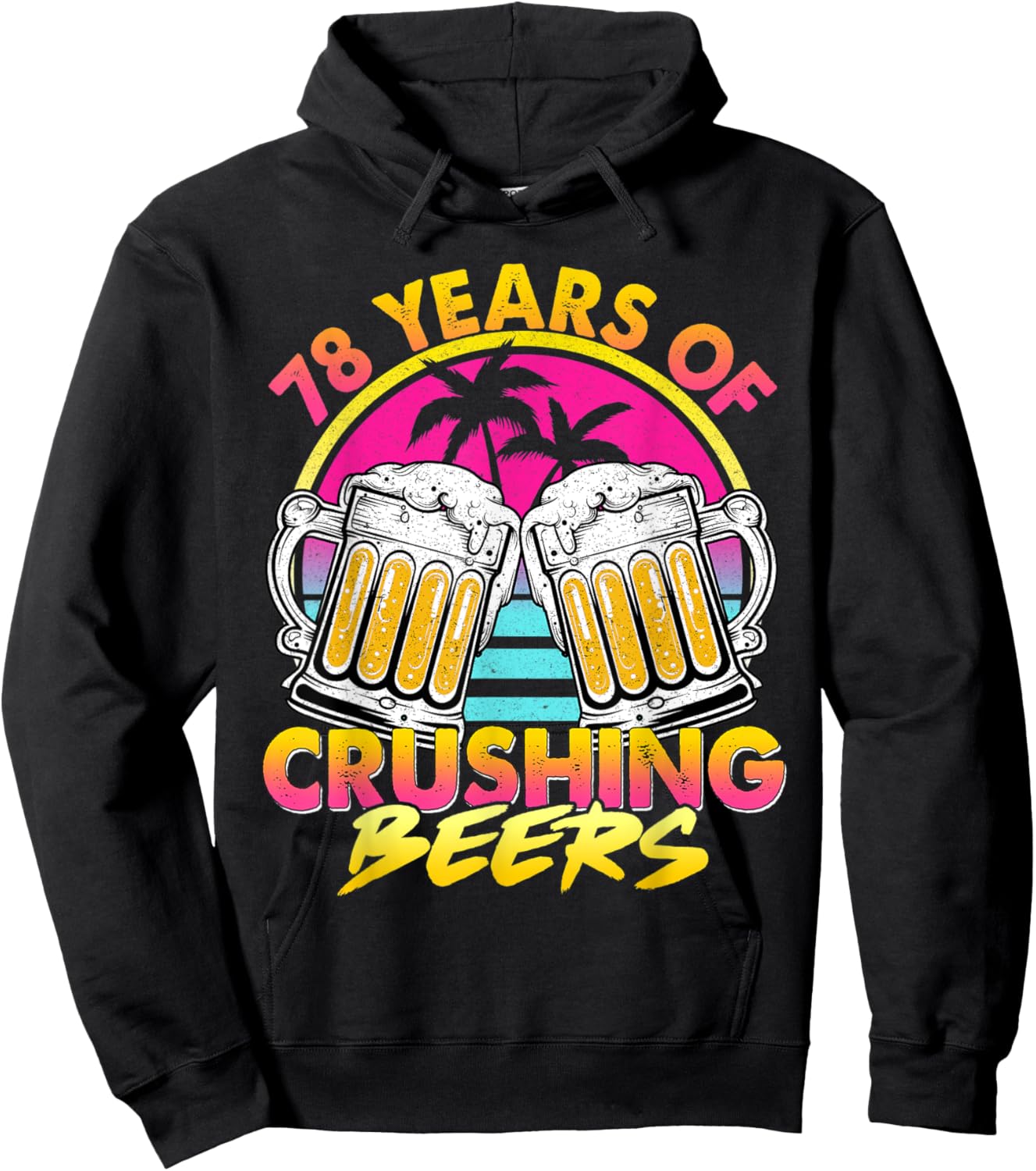 78 Years of Crushing Beers Retro 80s 90s Beer 78th Birthday Hoodie - Hoodie | Black