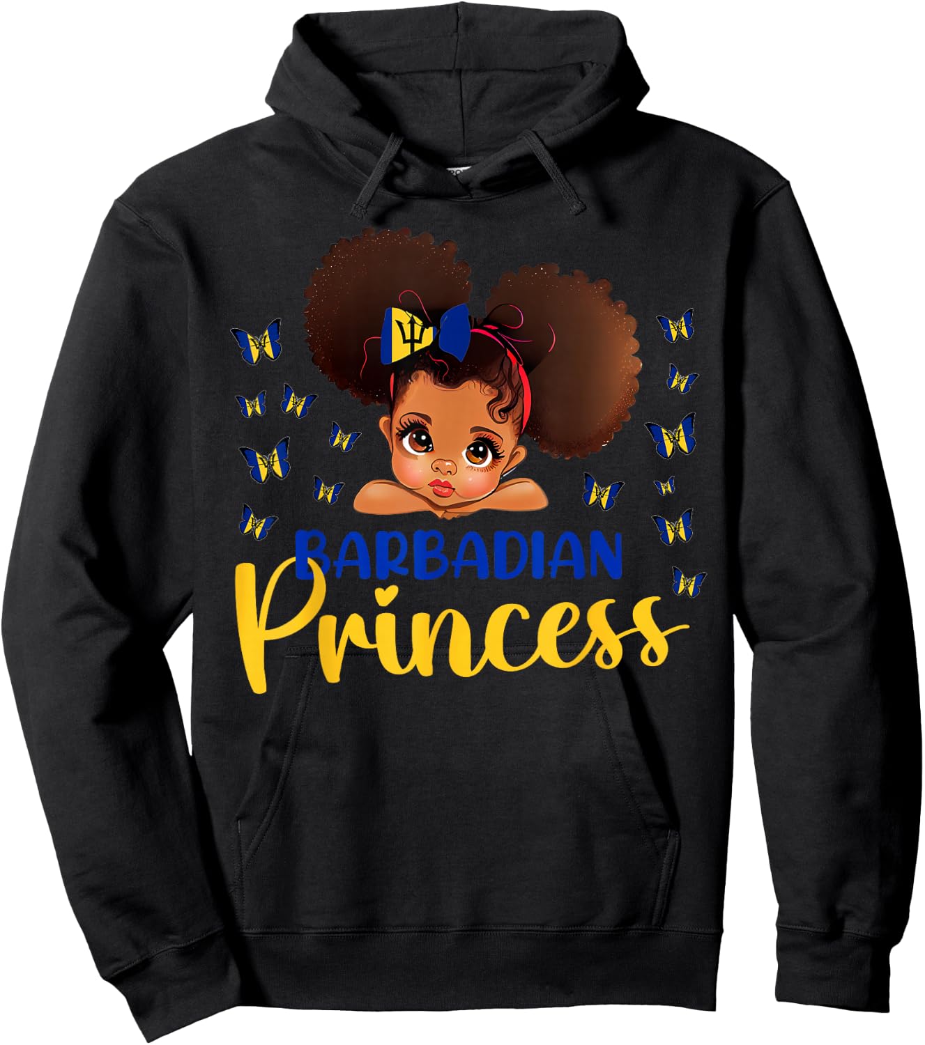 Barbadian Princess Barbados for Black Girls Kids Hoodie - Hoodie | Black