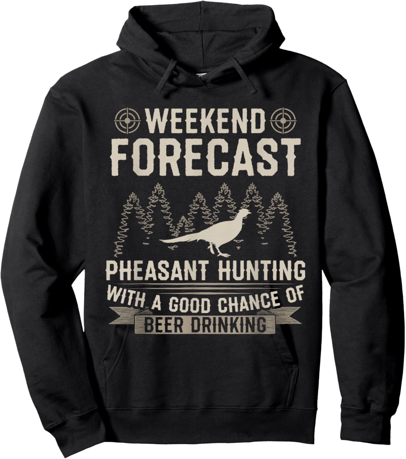 Funny Hunting Lover Beer Graphic Women Men Pheasant Hunters Hoodie - Hoodie | Black