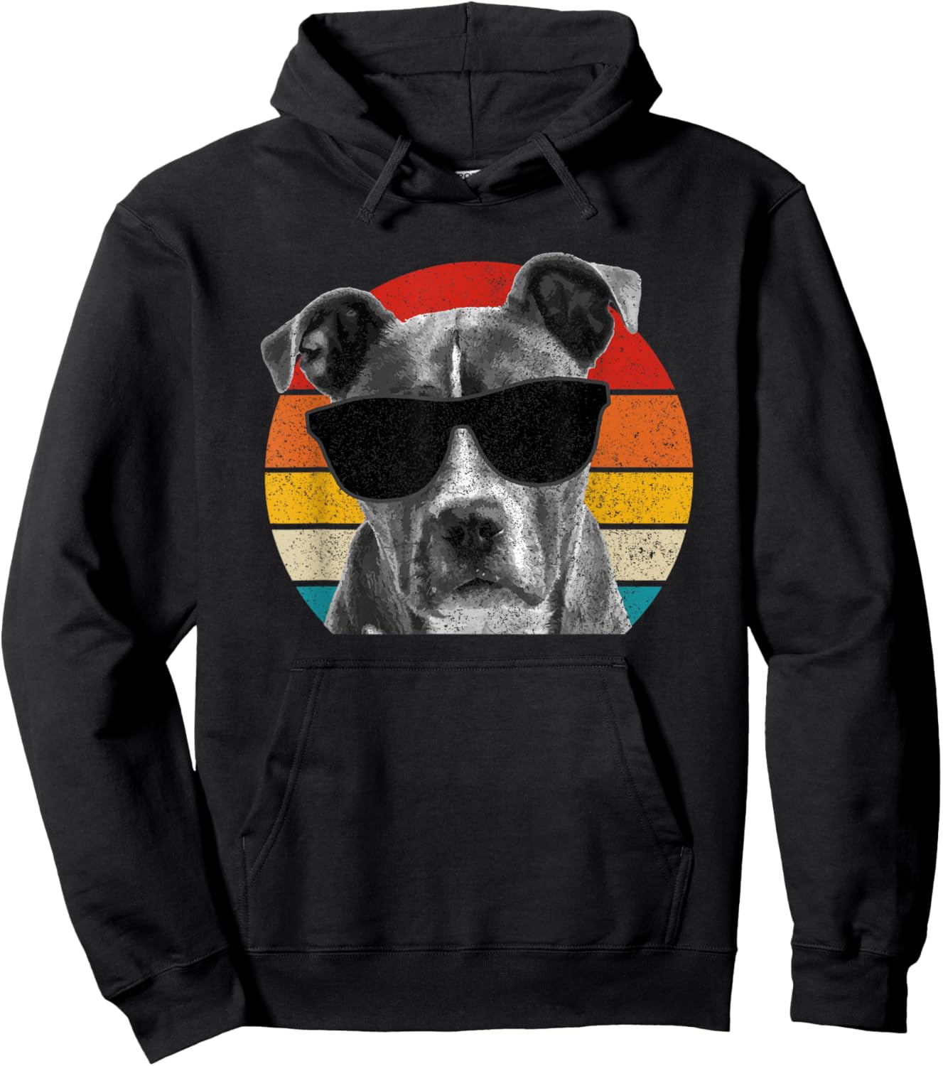 Pitbull Vintage Sunglasses Funny Pittie Dog Pitbull Owner Hoodie - Hoodie | Black