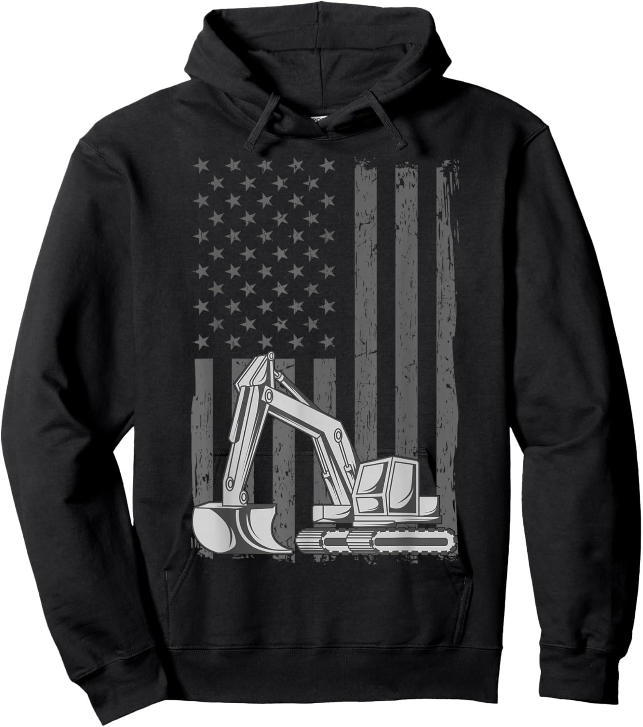Heavy Equipment Operator Excavator US Independence Day Hoodie - Hoodie | Black