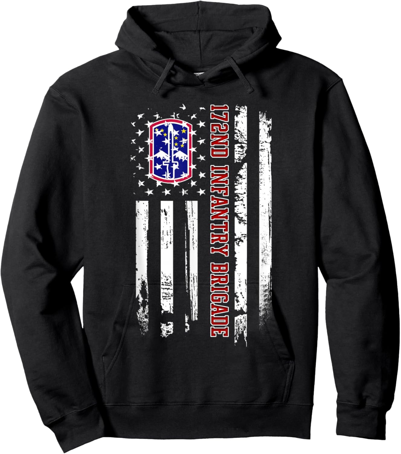 172nd Infantry Brigade Veteran USA Flag Veterans Day Xmas Hoodie - Hoodie | Black