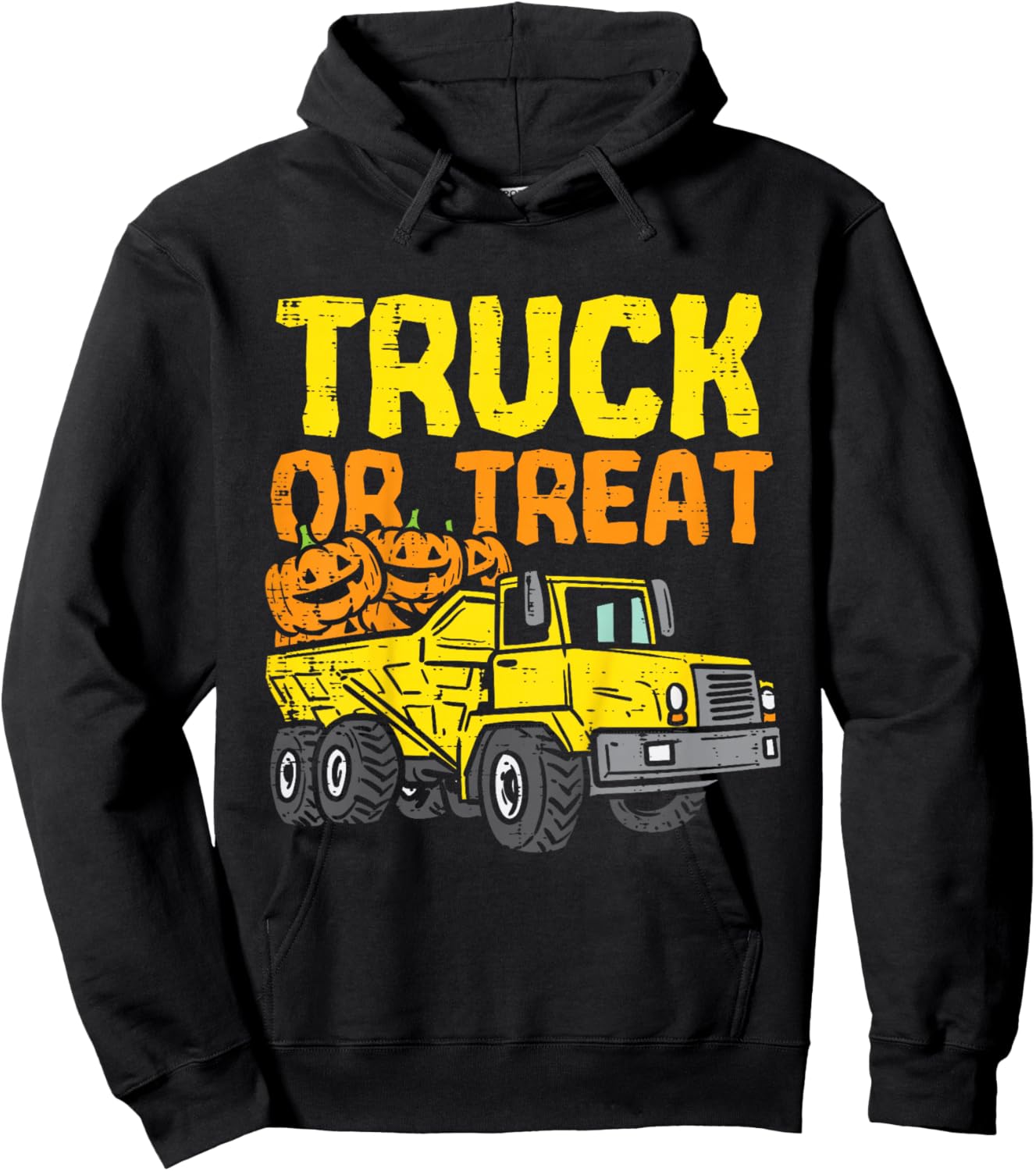 Kids Truck Or Treat Pumpkins Toddler Boys Halloween Kids Son Hoodie - Hoodie | Black