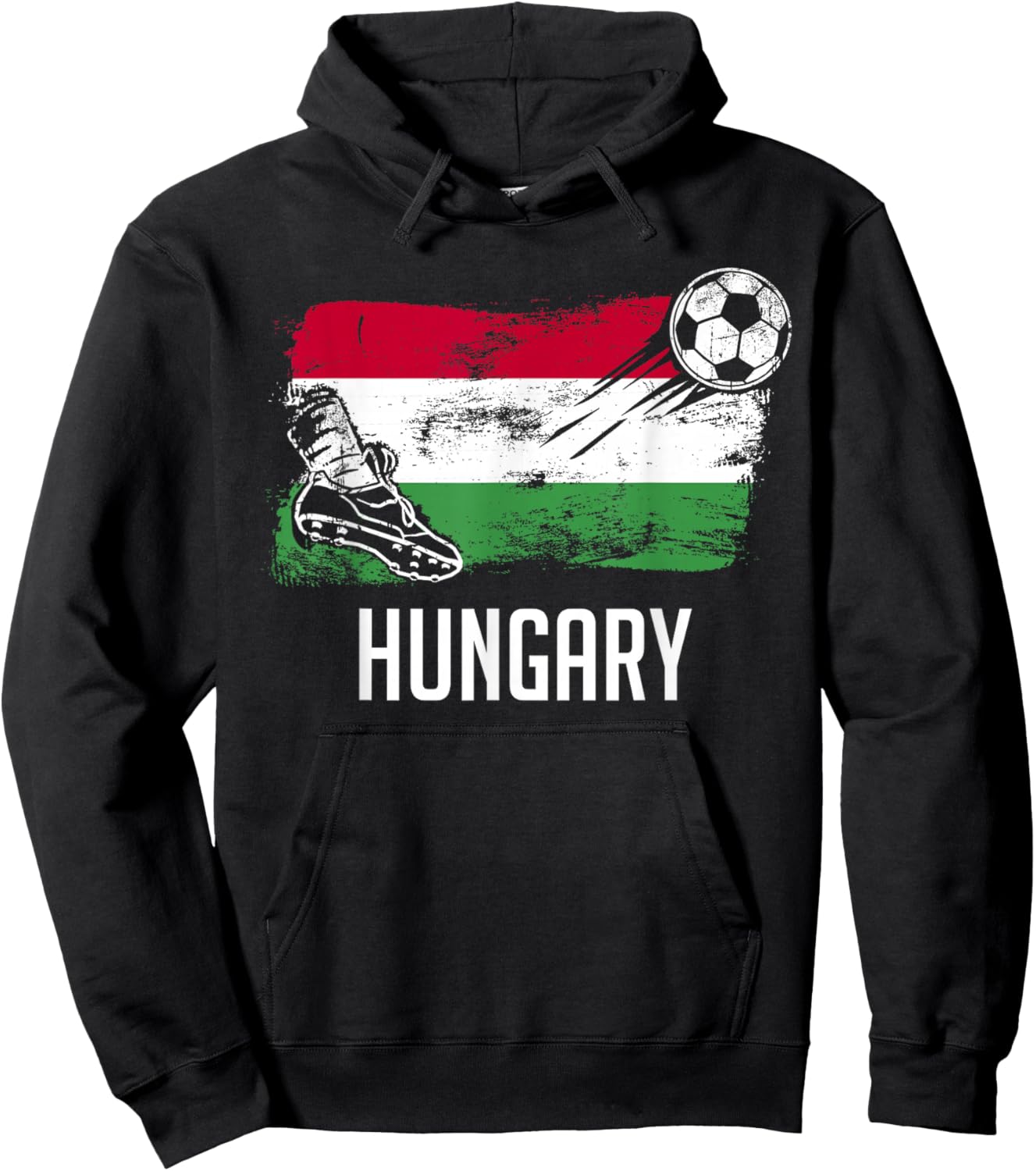Hungary Flag Jersey Hungarian Soccer Team Hoodie - Hoodie | Black