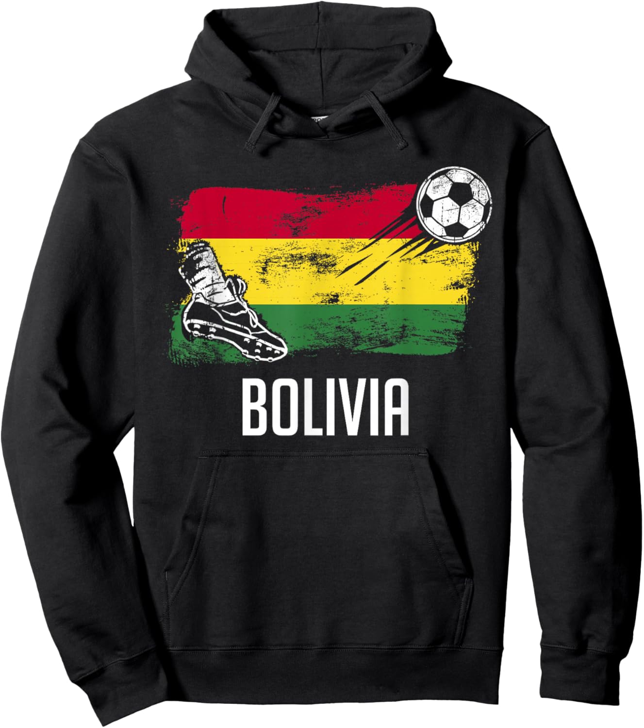 Bolivia Flag Jersey Bolivian Soccer Team Bolivian Hoodie - Hoodie | Black