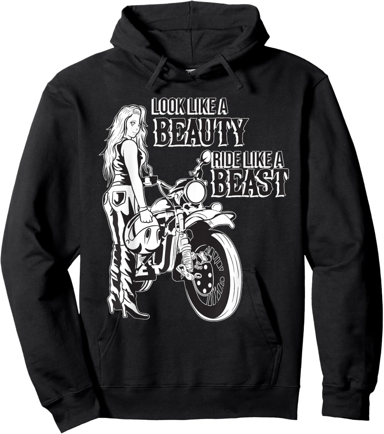 Motorcycle Meme Design for a Biker Chick Hoodie - Hoodie | Black