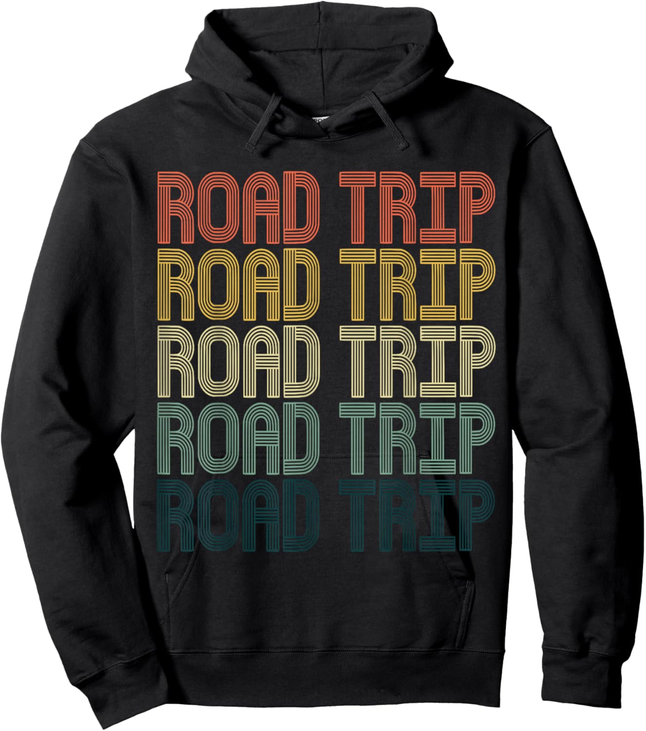 Road Trip 2022 Vintage Matching Family Hoodie - Hoodie | Black