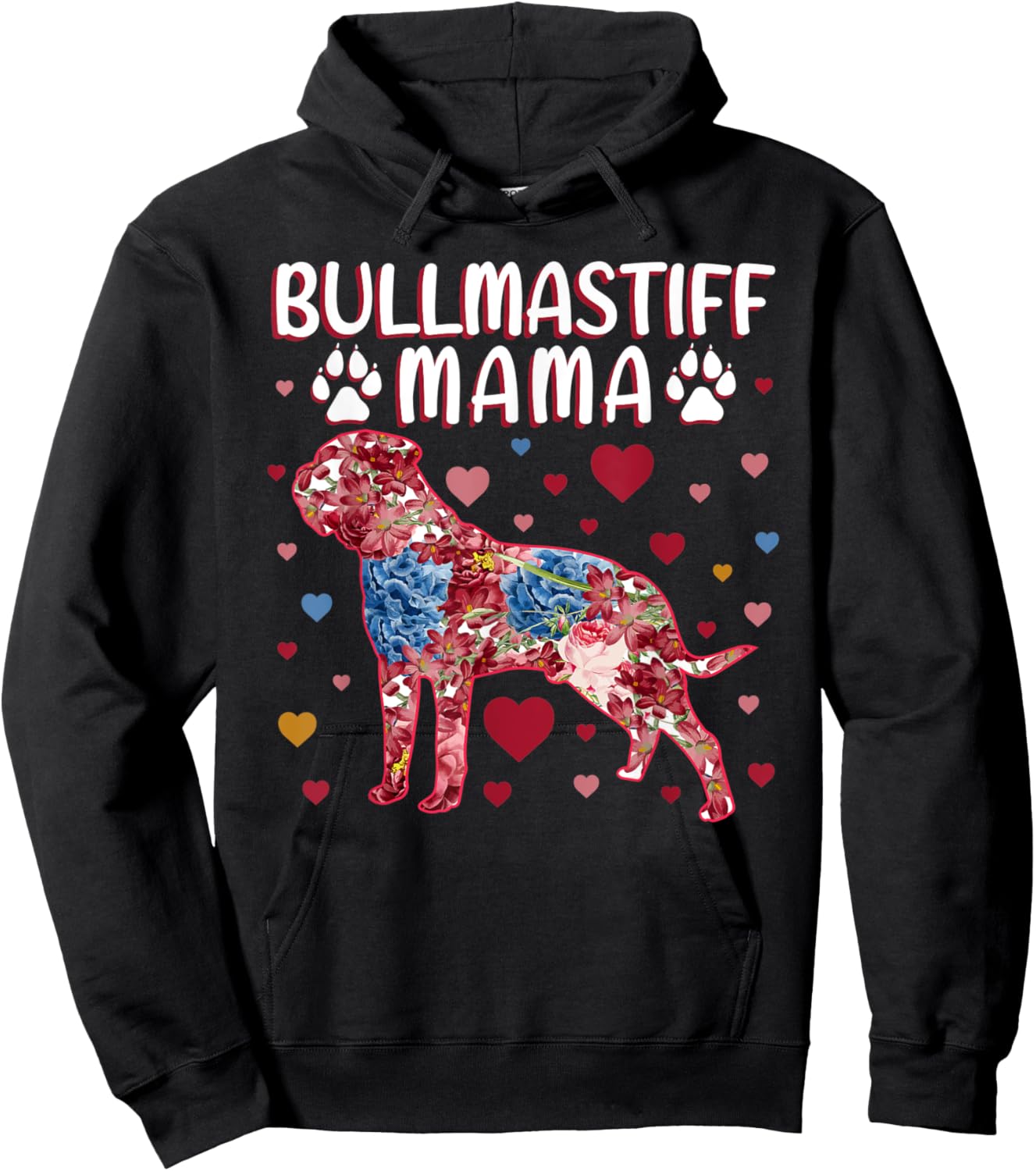 Flowers Bullmastiff Mama Hoodie - Hoodie | Black