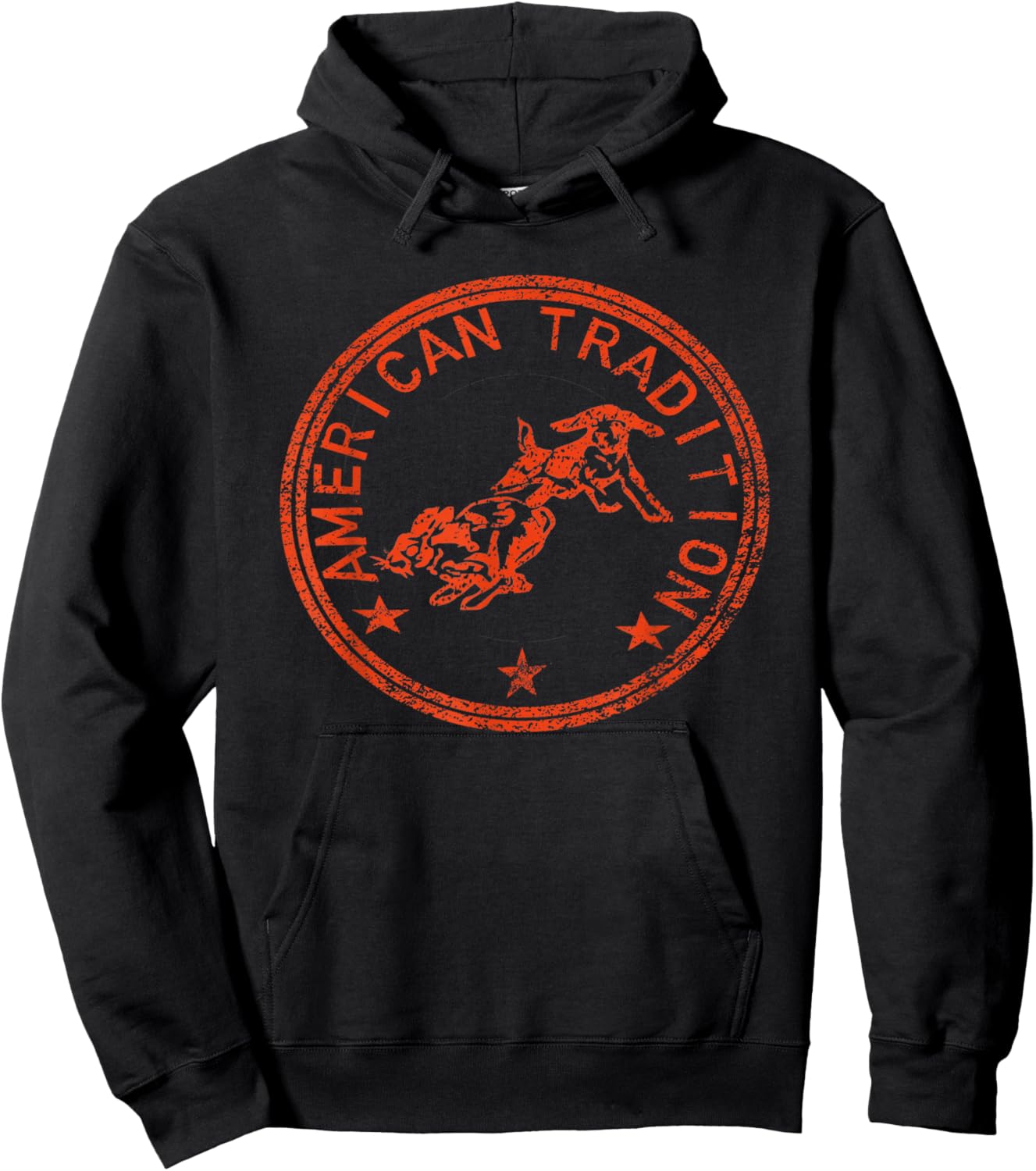 Rabbit Hunter - Beagle - Chasing Tail - American Tradition Hoodie - Hoodie | Black