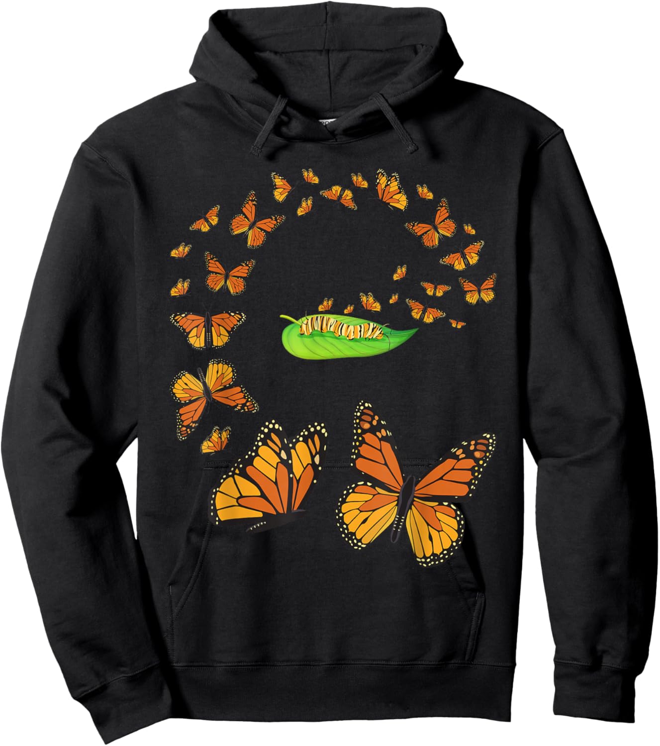 Colorful Metamorphosis - Butterfly Lover Butterflies Hoodie - Hoodie | Black
