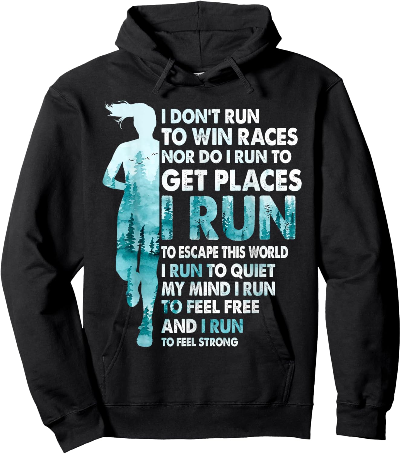 I Don't Run to Win Races I Run to Escape This World Running Hoodie - Hoodie | Black