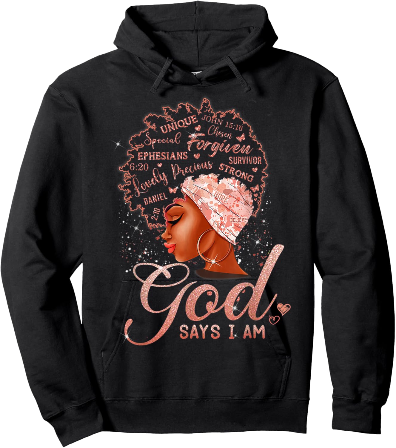 Black Girl God Says I Am Black Melanin History Month Pride Hoodie - Hoodie | Black