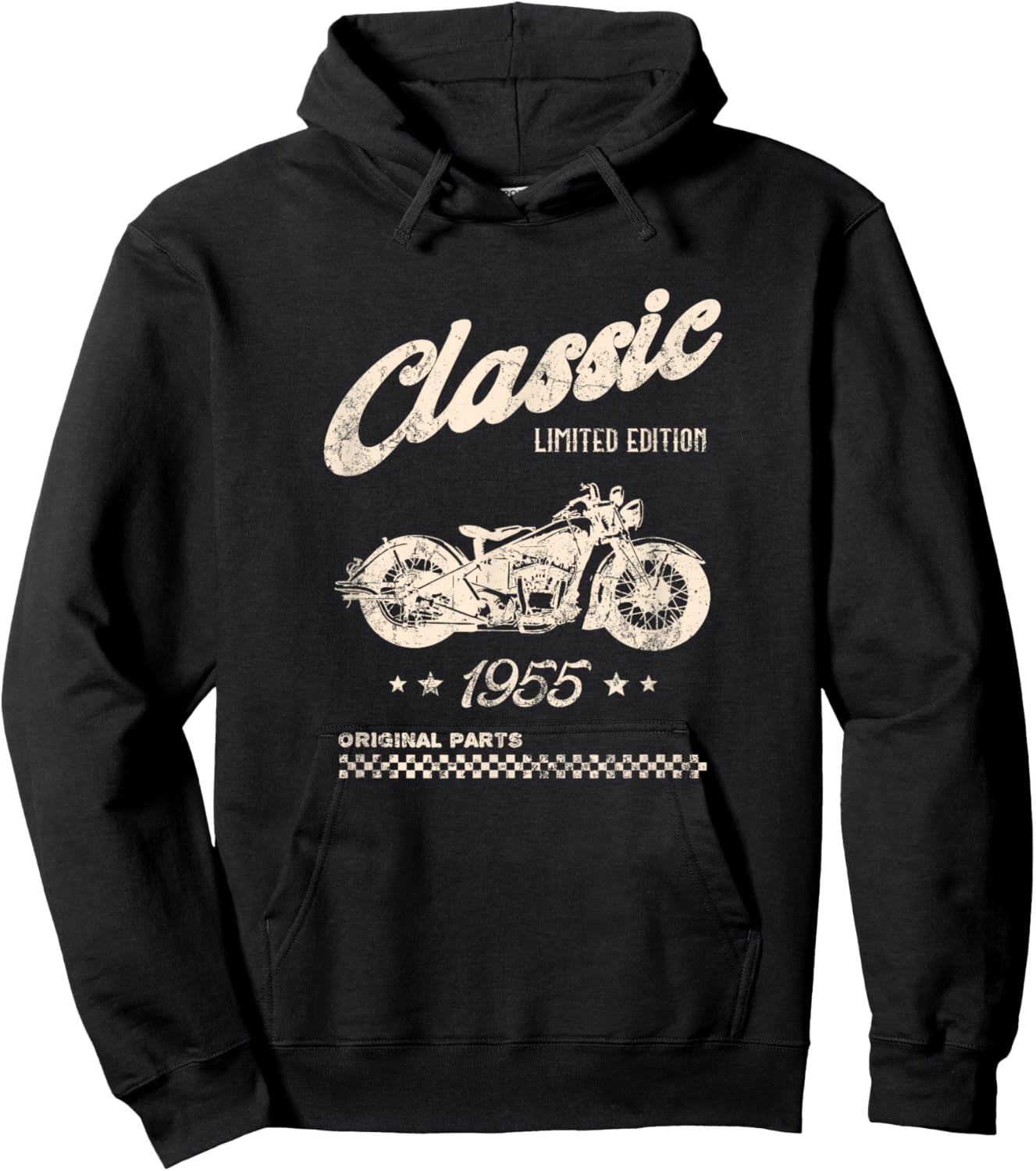 70th Birthday Classic Motorcycle Born in 1955 Hoodie - Hoodie | Black
