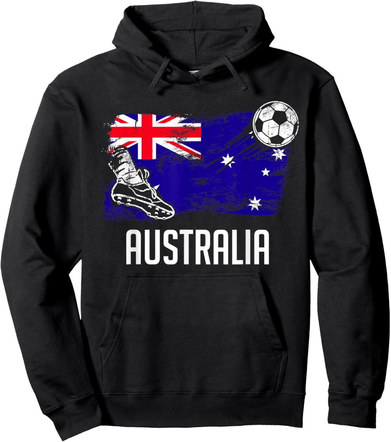 Australia Flag Jersey Australian Soccer Team Australian Hoodie - Hoodie | Black