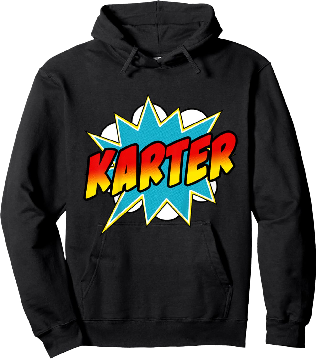 Kids Boys Karter Comic Book Superhero Name Hoodie - Hoodie | Black
