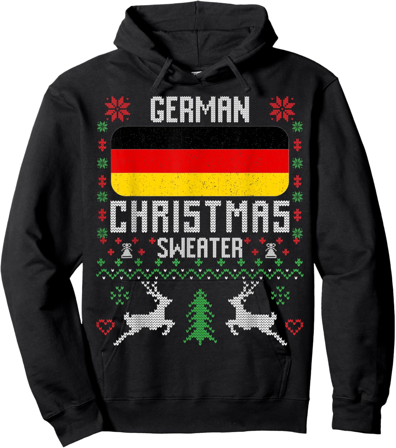 Germany Flag German Christmas Sweater Hoodie - Hoodie | Black