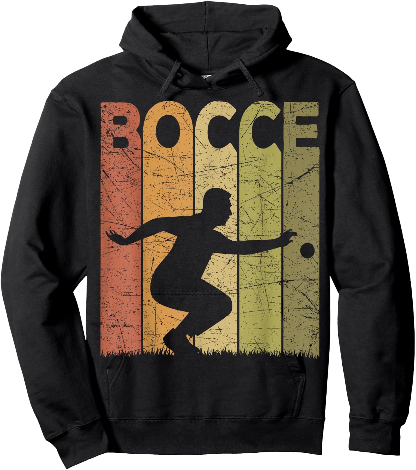 Bocce Vintage Bocce Player Retro Petanque Lover Hoodie - Hoodie | Black
