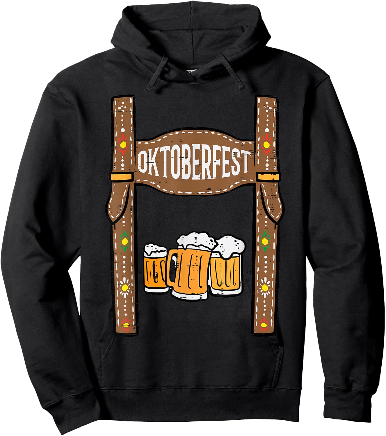 Oktoberfest Lederhosen Costume German Bavarian Festival Men Hoodie - Hoodie | Black