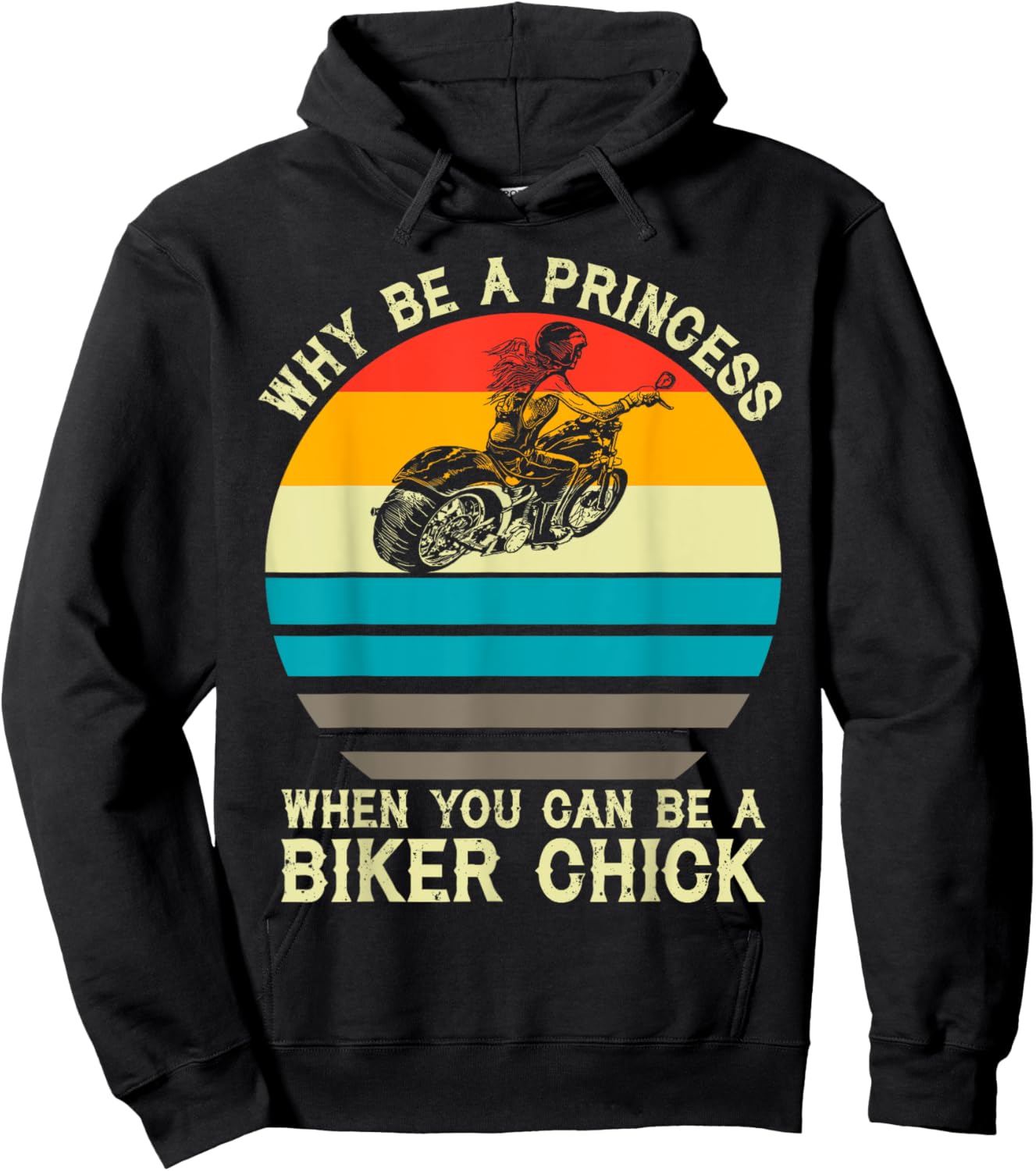 Why Be A Princess When You Can Be A Biker Chick Vintage Hoodie - Hoodie | Black