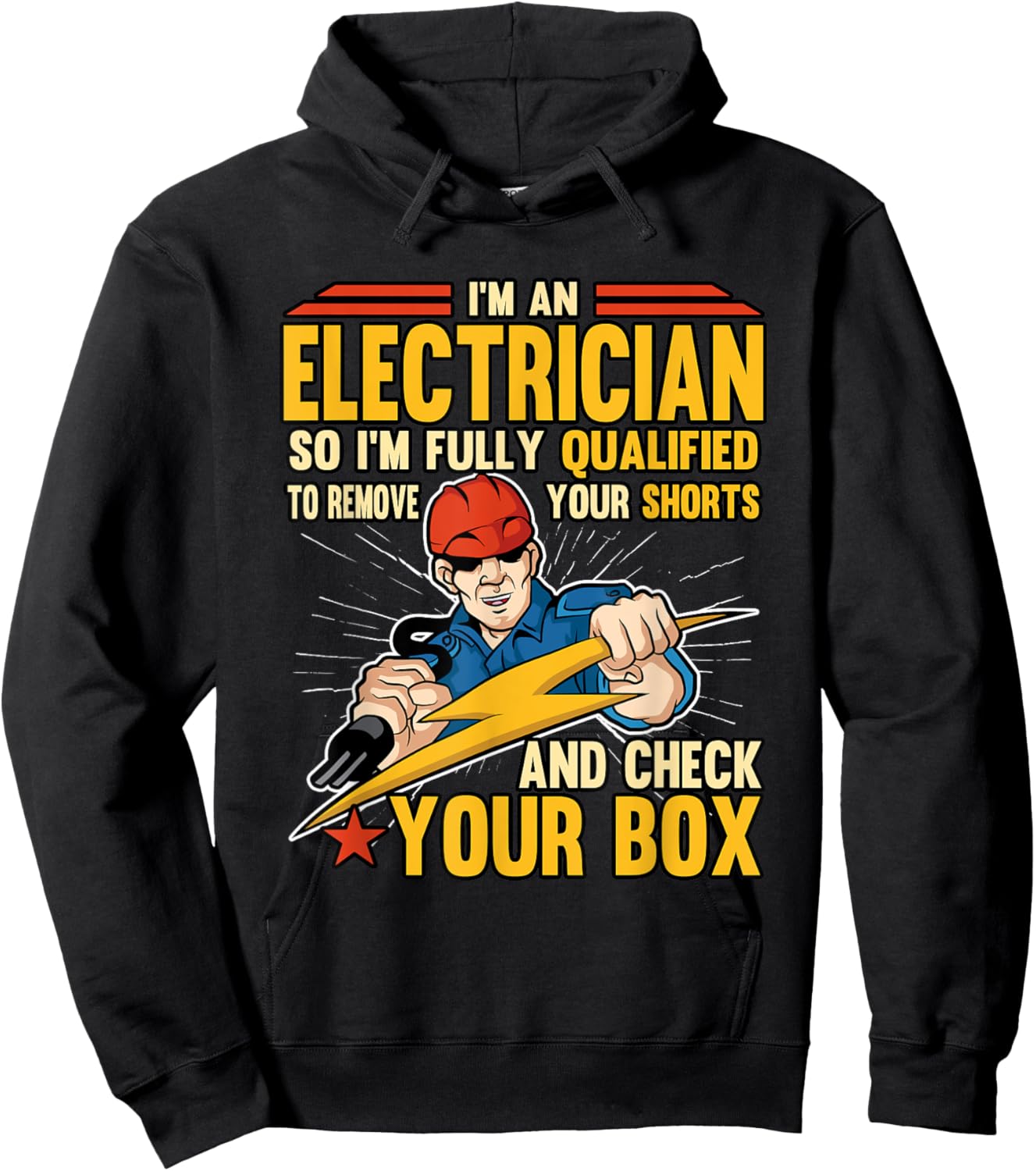 Funny I'm An Electrician Electrical Wire Wiring Installer Hoodie - Hoodie | Black