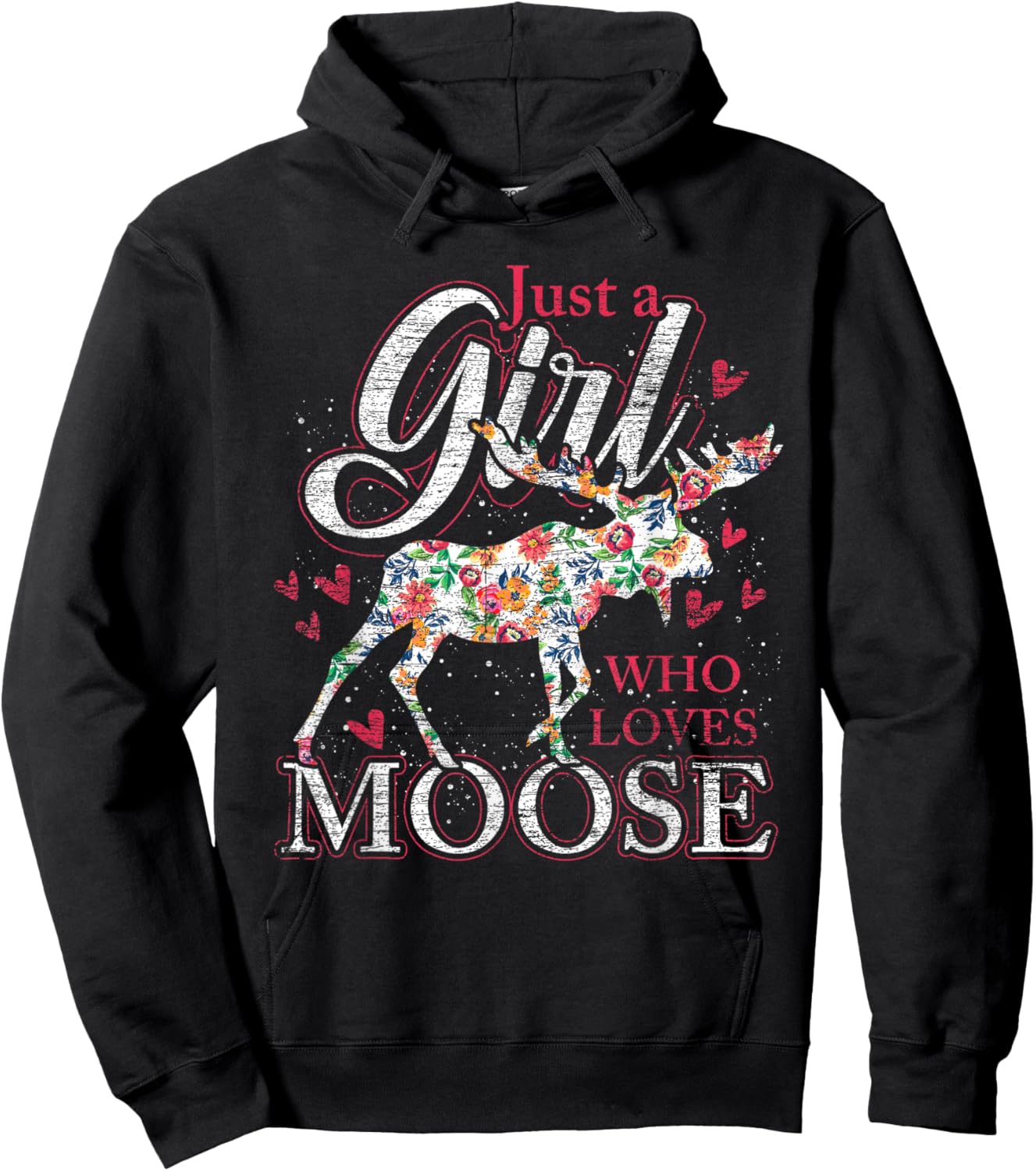 Nur EIN Mädchen das Elche liebt Sweden Animal Vintage Elk Hoodie - Hoodie | Black