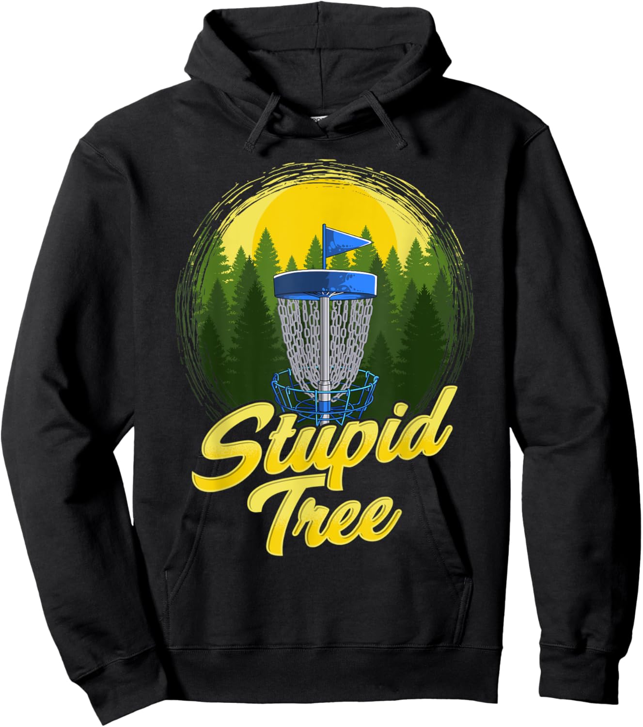 Stupid Tree Disc Golf Funny Frisbee Golf Disc Sport Hoodie - Hoodie | Black