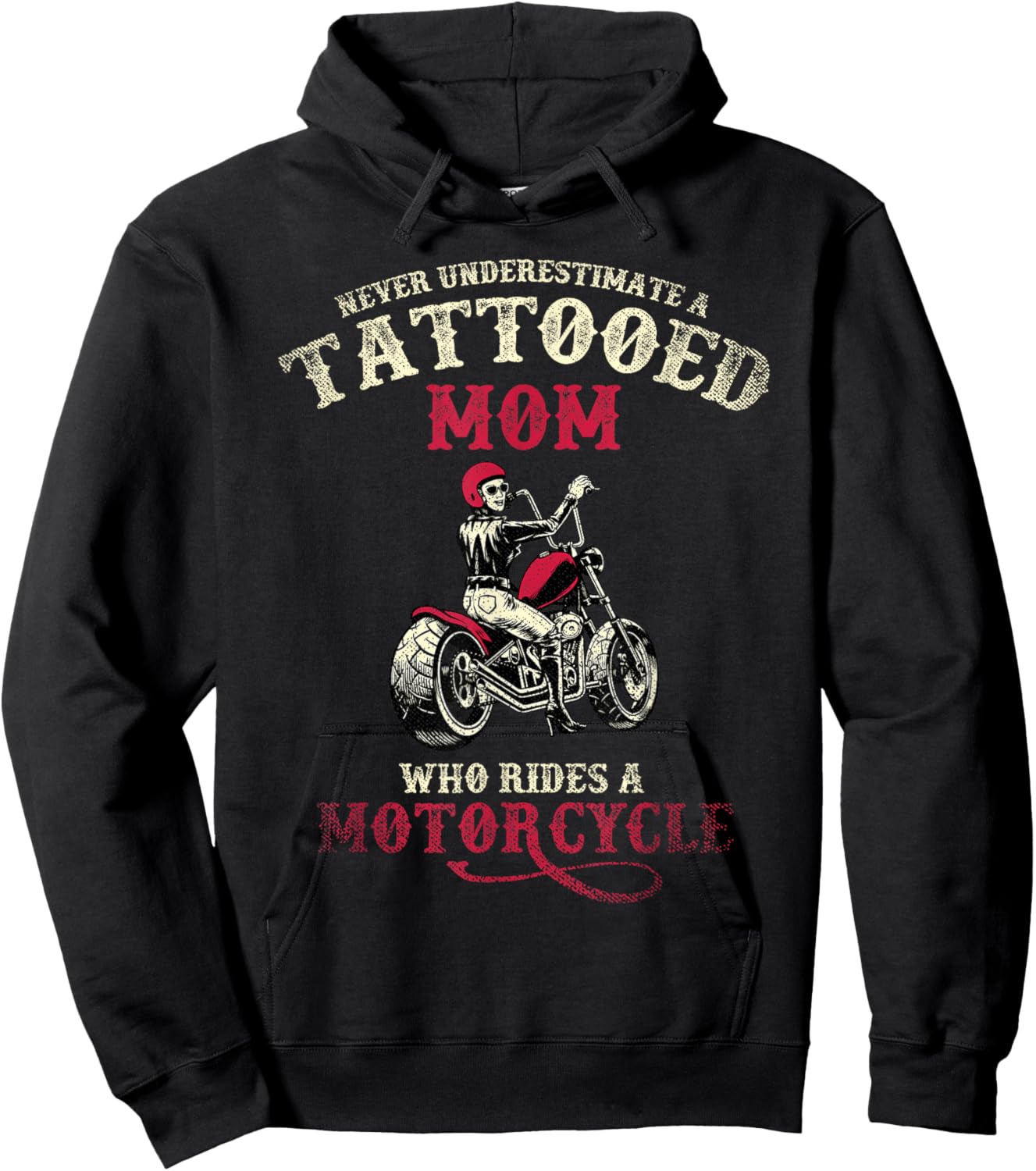 A Tattooed Mom Who Rides A Motorcycle Inked Women Gift Biker Hoodie - Hoodie | Black