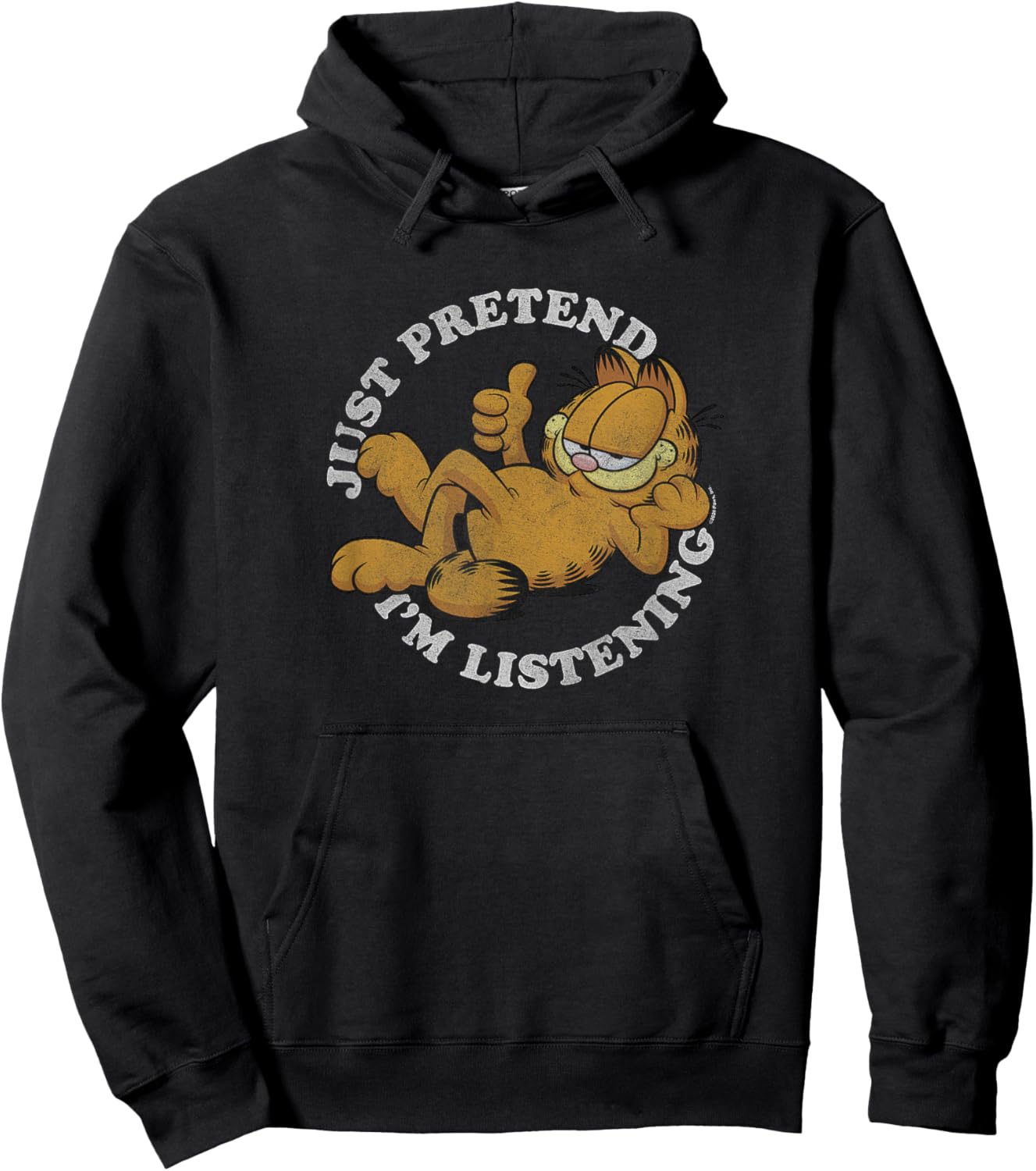 Garfield Just Pretend I'm Listening Hoodie - Hoodie | Black