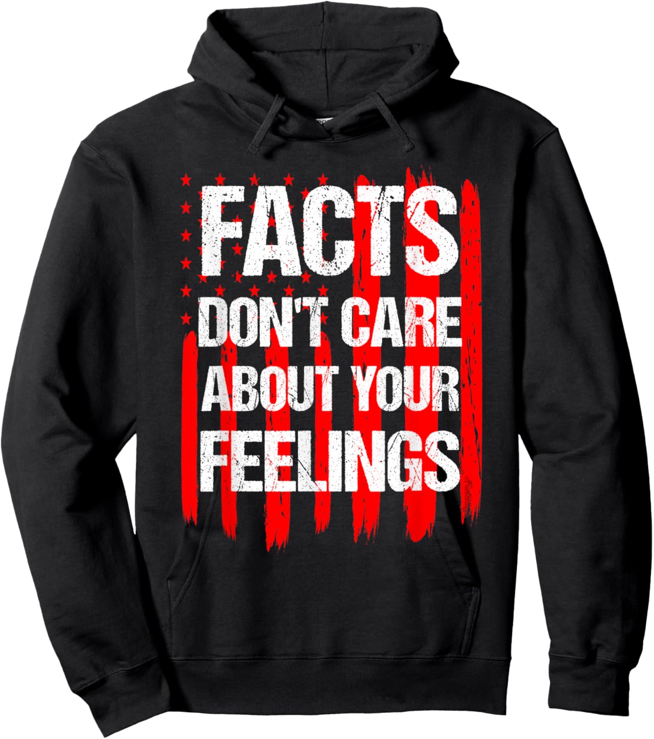 Facts Don't Care About Your Feelings Vintage American Flag Hoodie - Hoodie | Black