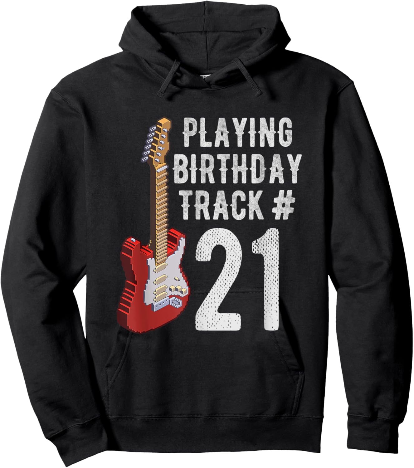Funny 21st Birthday Guitar Music Lover Birthday Gift Shirt Hoodie - Hoodie | Black