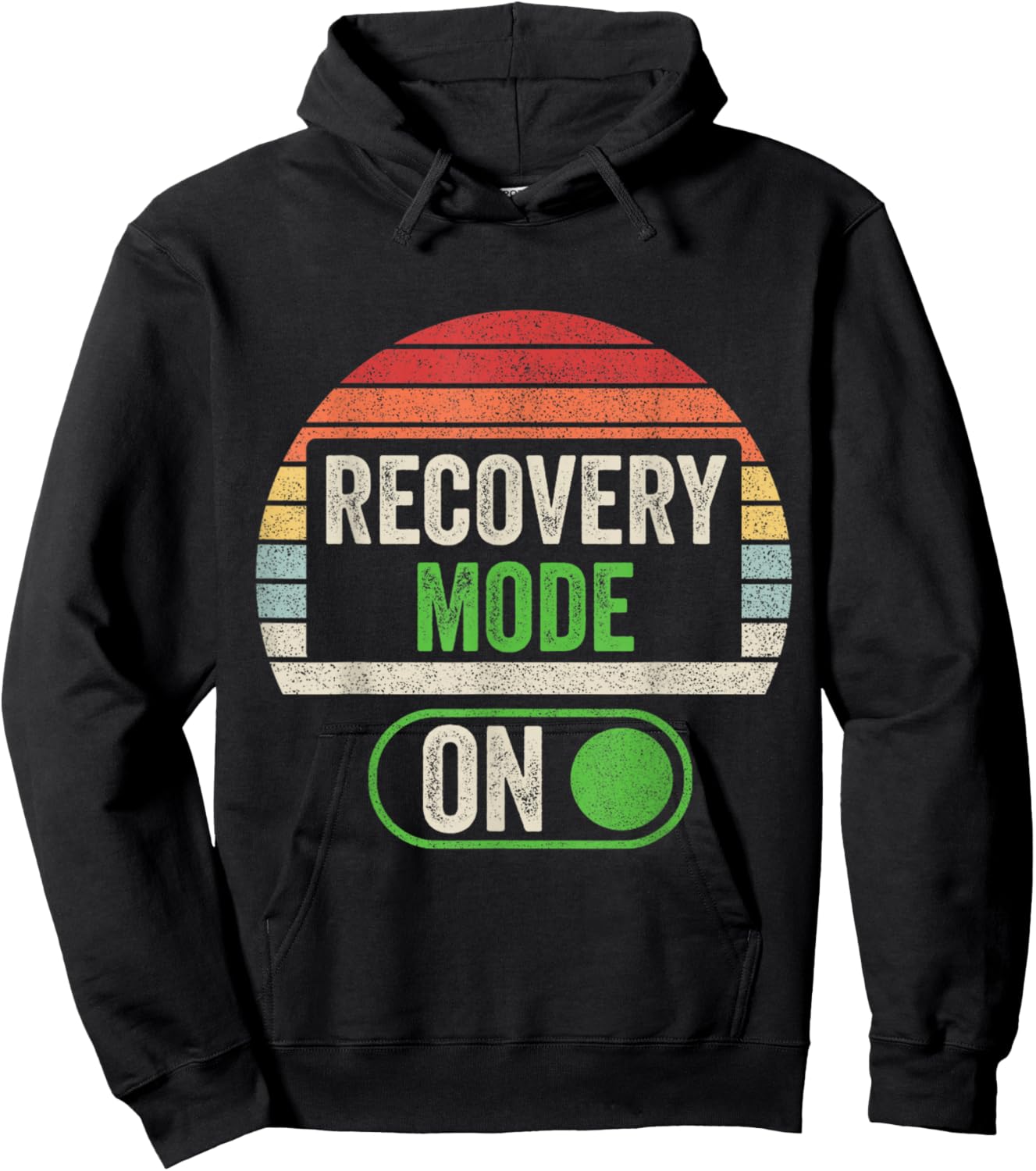 Retro Vintage Recovery Mode On Get Well Funny Injury Hoodie - Hoodie | Black