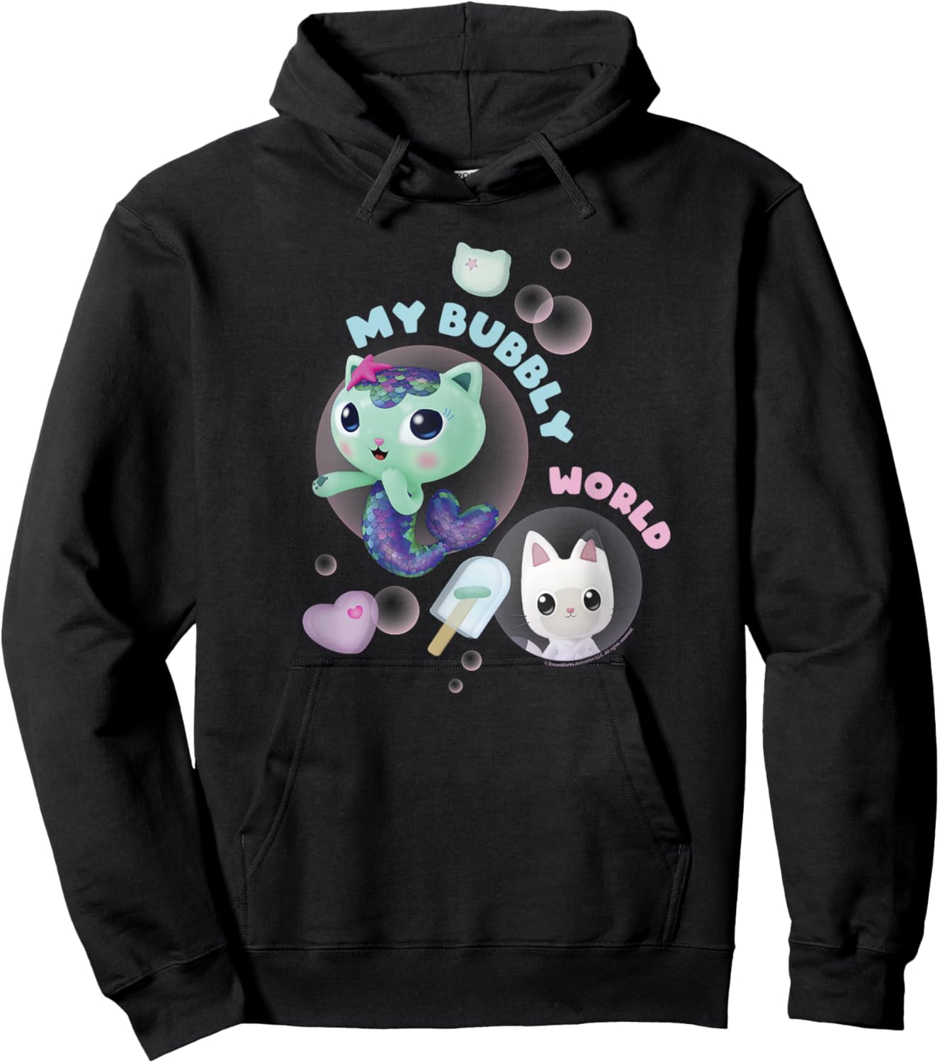 Gabby's Dollhouse MerCat and Pandy Bubbly World Hoodie - Hoodie | Black