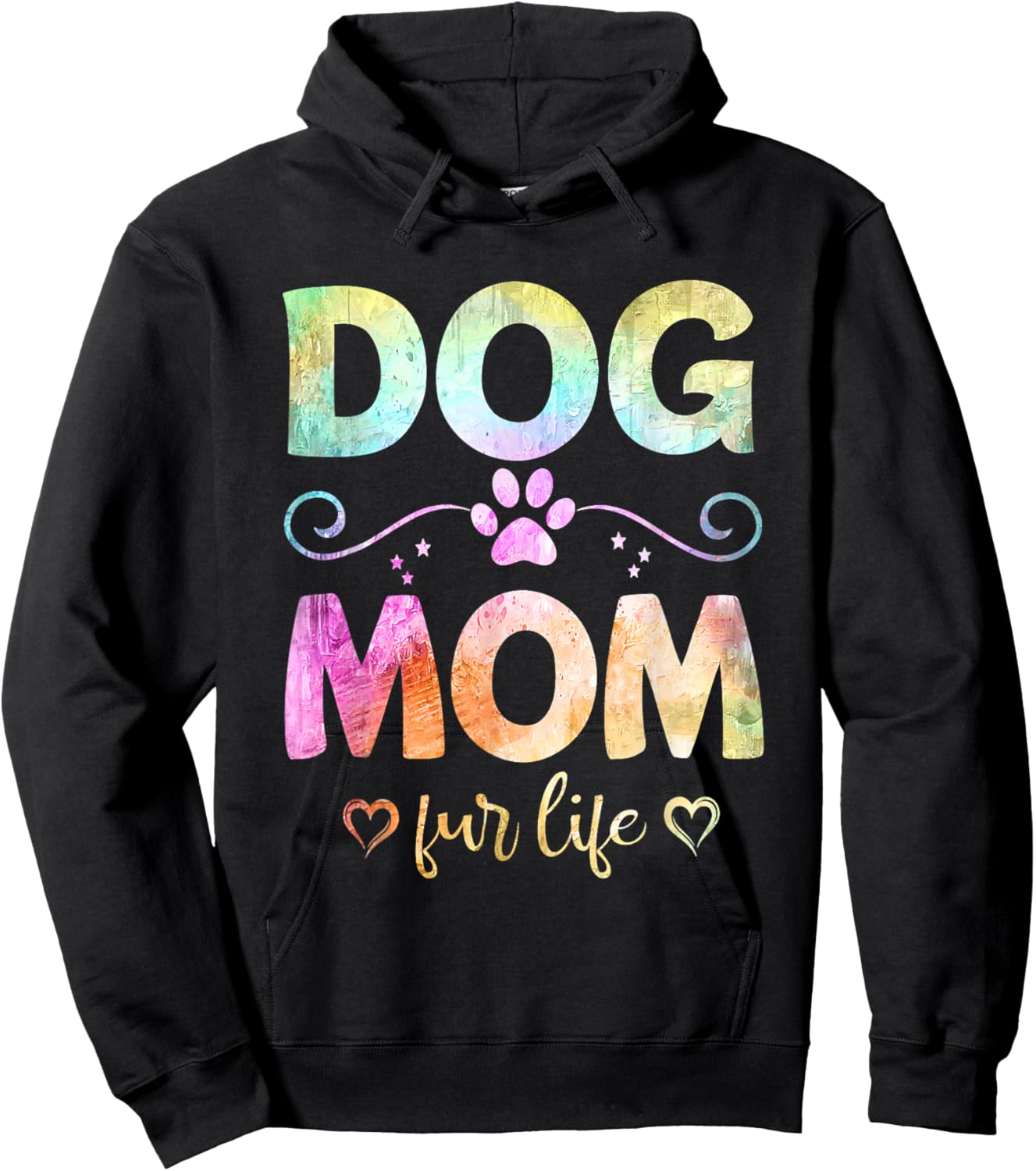 Dog Mom Fur Life Happy Mother's Day Best Dog Mom Ever Funny Hoodie - Hoodie | Black