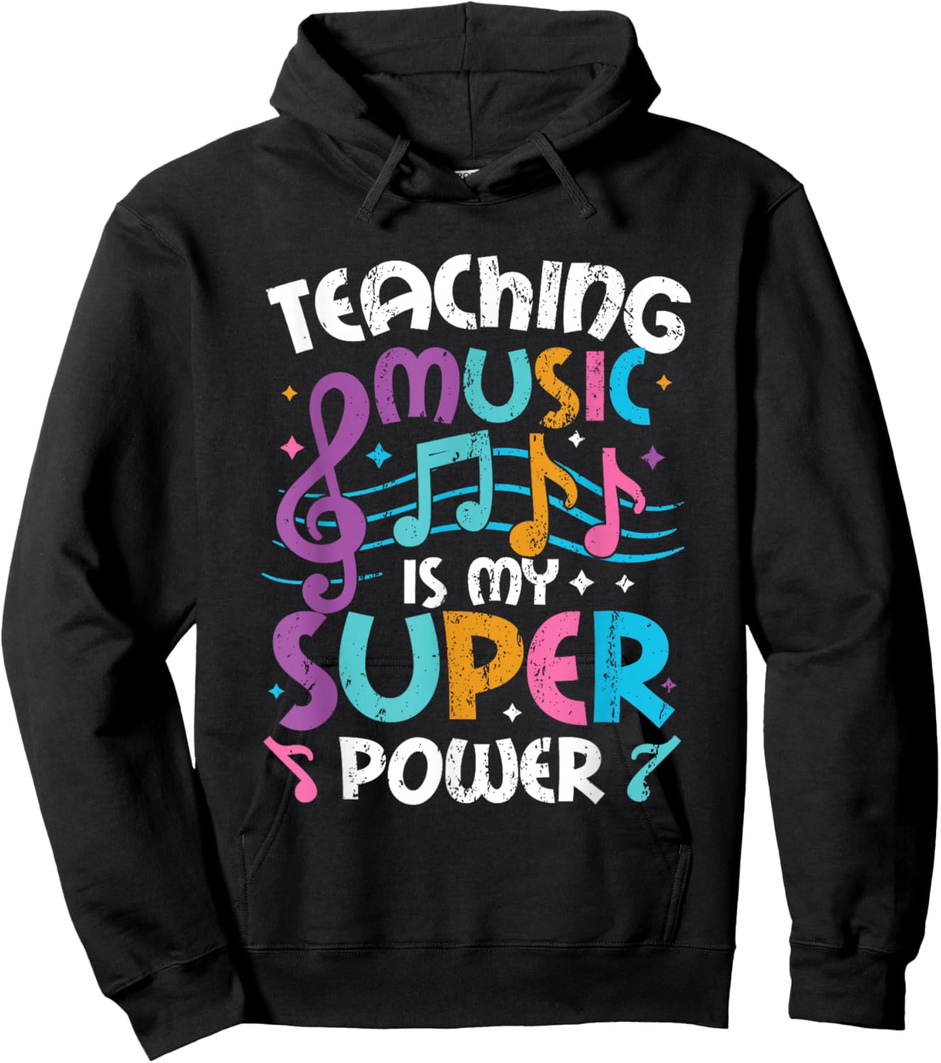 Teaching Music Is My Superpower Music Teacher Hoodie - Hoodie | Black