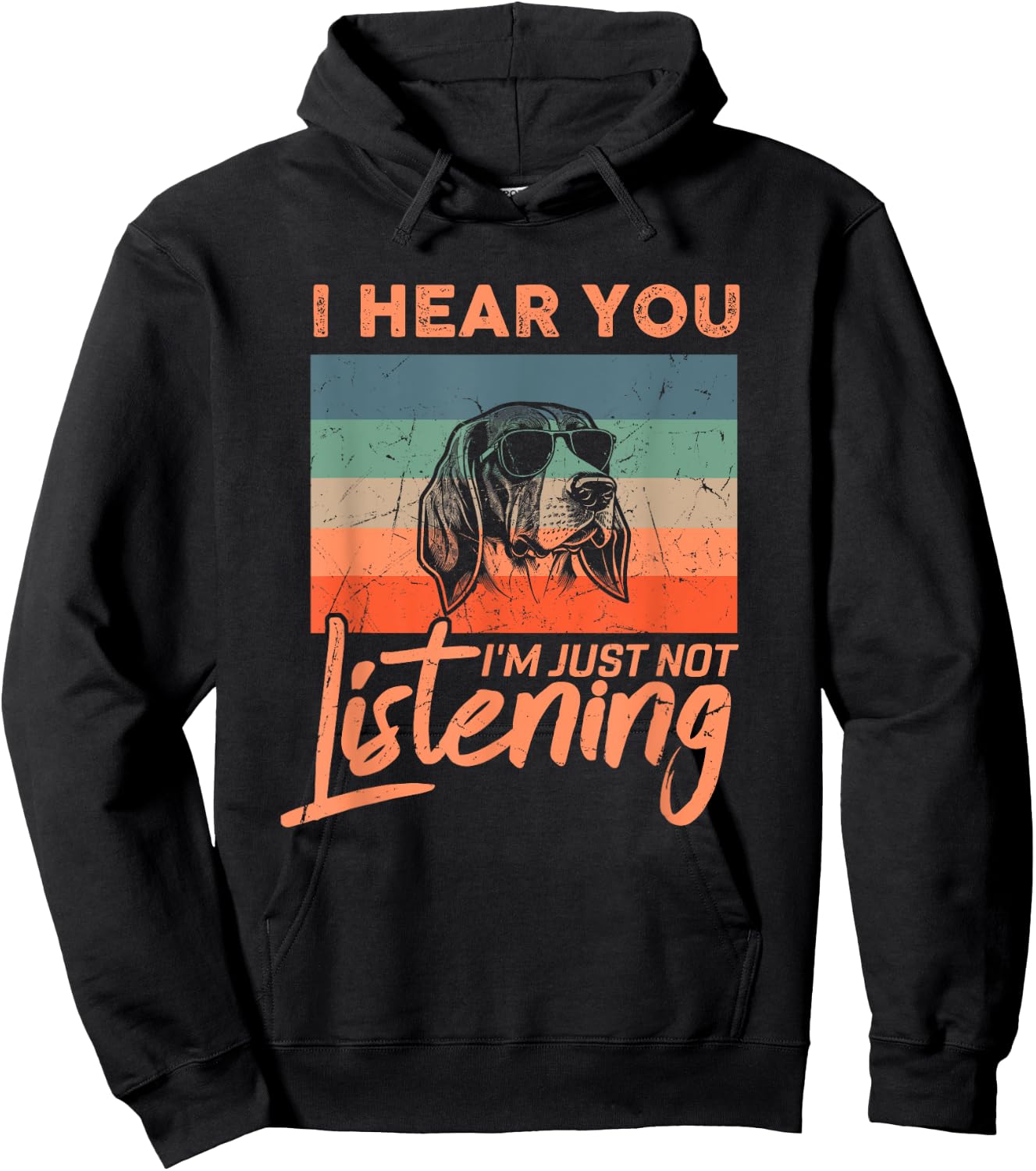 I Hear You I'm Just Not Listening Funny Foxhound Dog Lover Men Women Kids Hoodie - Hoodie | Black