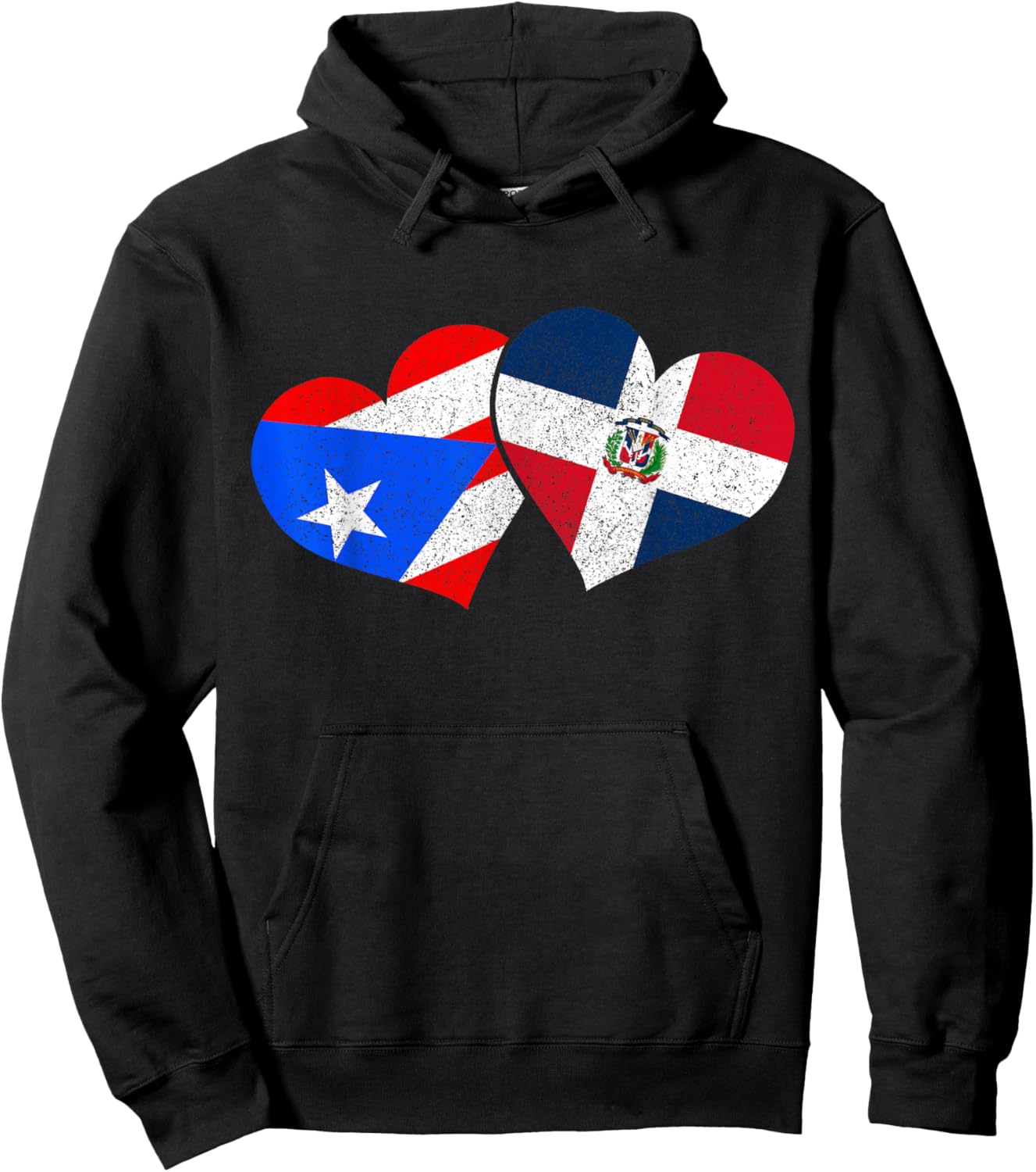 Puerto Rico & Dominican Republic Pride Puerto Rican Flag Hoodie - Hoodie | Black