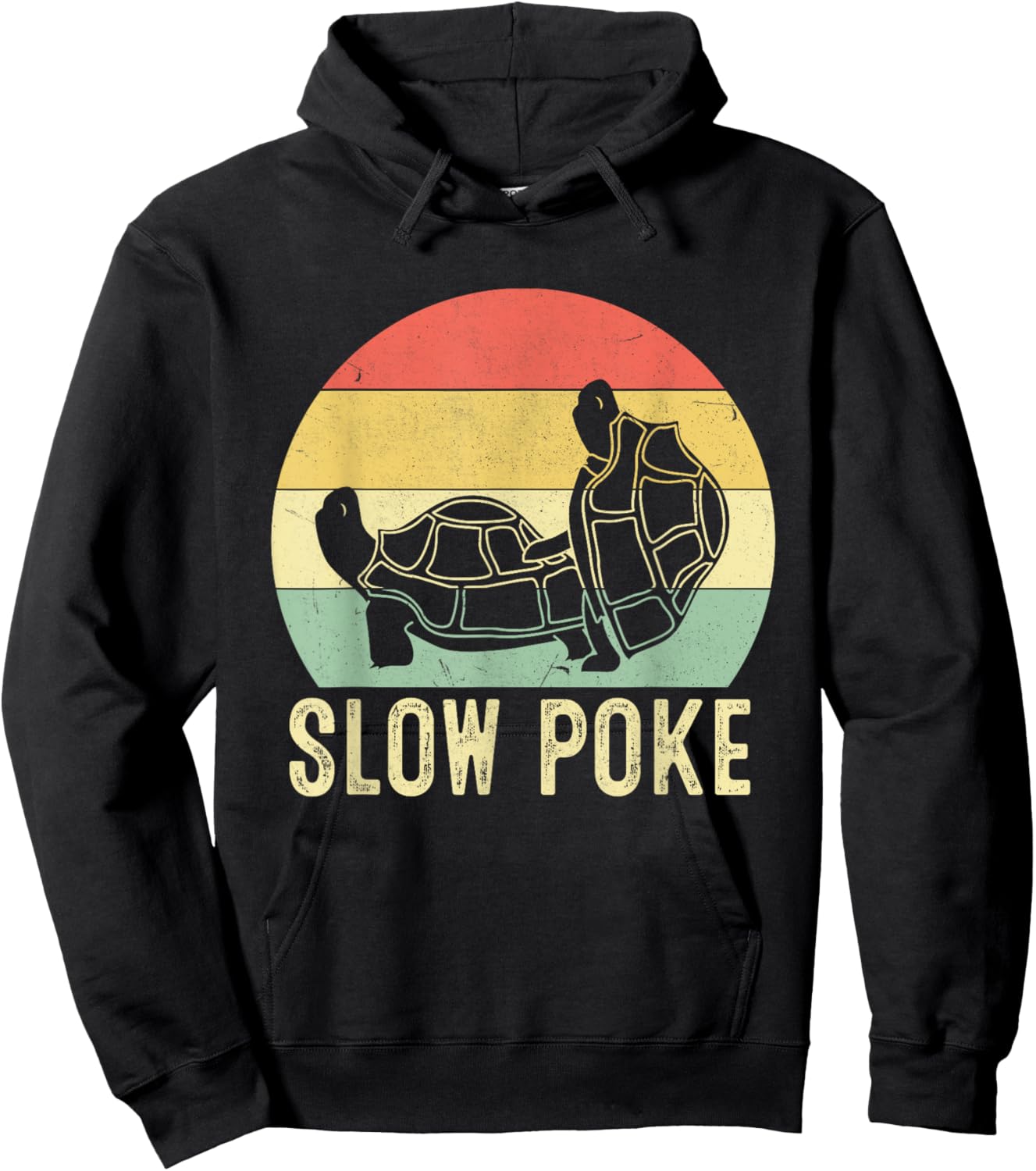Retro Vintage Turtle Funny Slow Poke Turtle Lovers Hoodie - Hoodie | Black