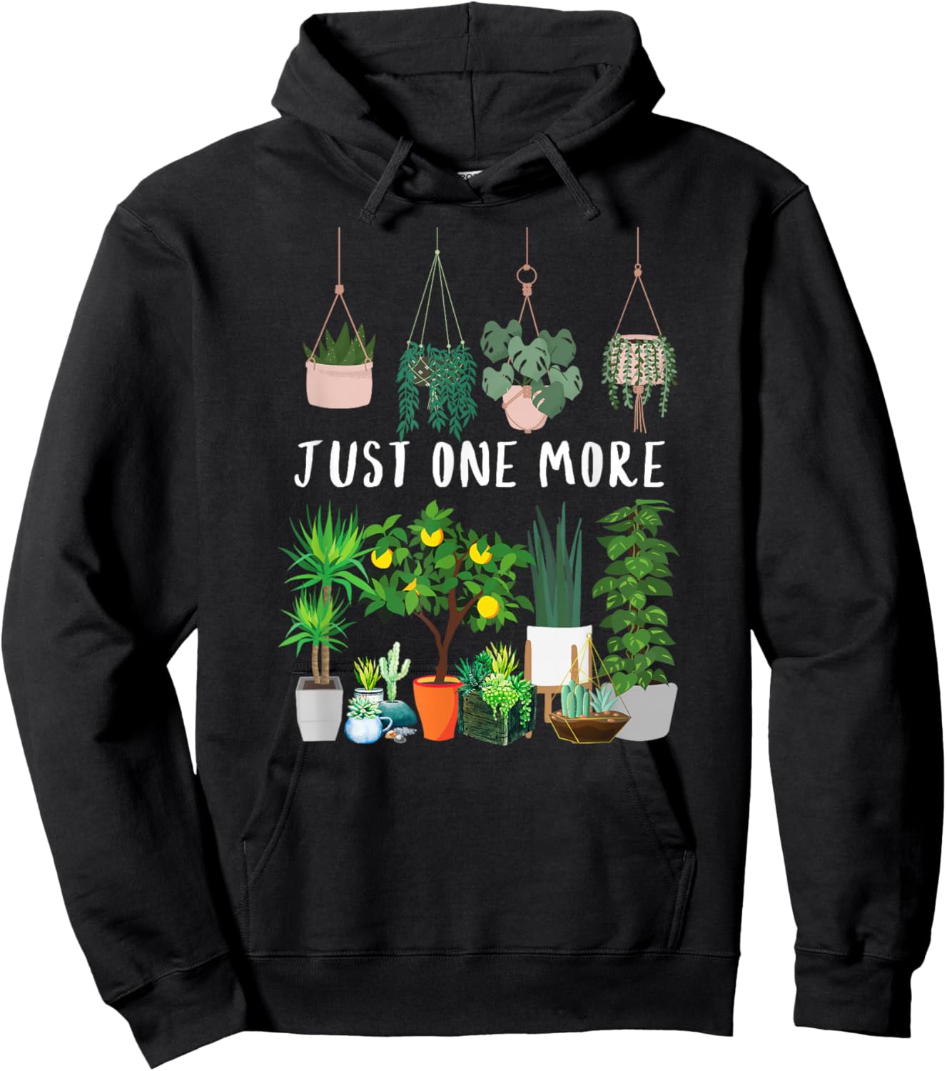 Just one more Plant Lady Mom Indoor Flower Floral Hoodie - Hoodie | Black