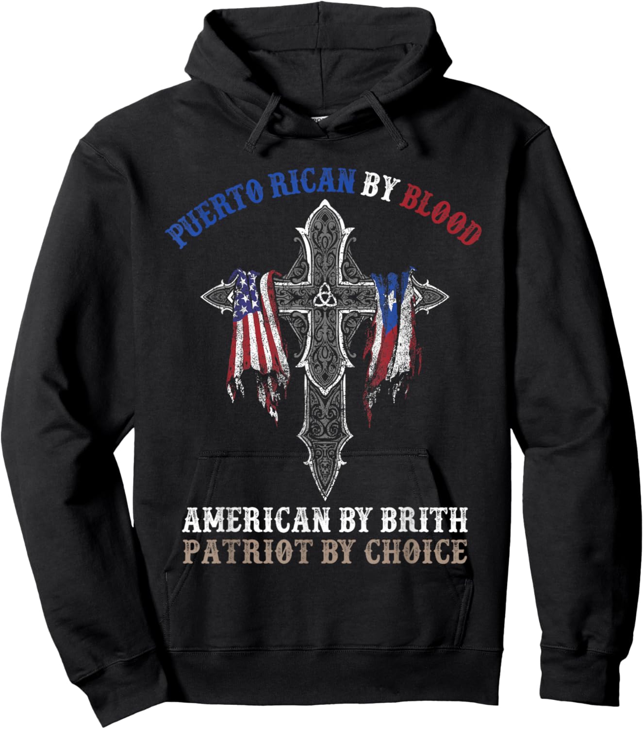 Puerto Rican By Blood American By Birth Patriot By Choice Hoodie - Hoodie | Black