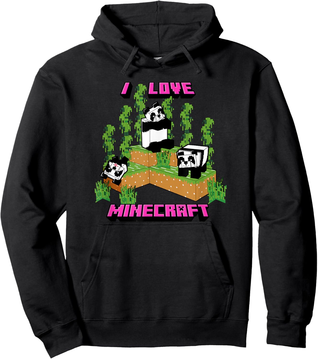 Minecraft Panda Love Poster Hoodie - Hoodie | Black